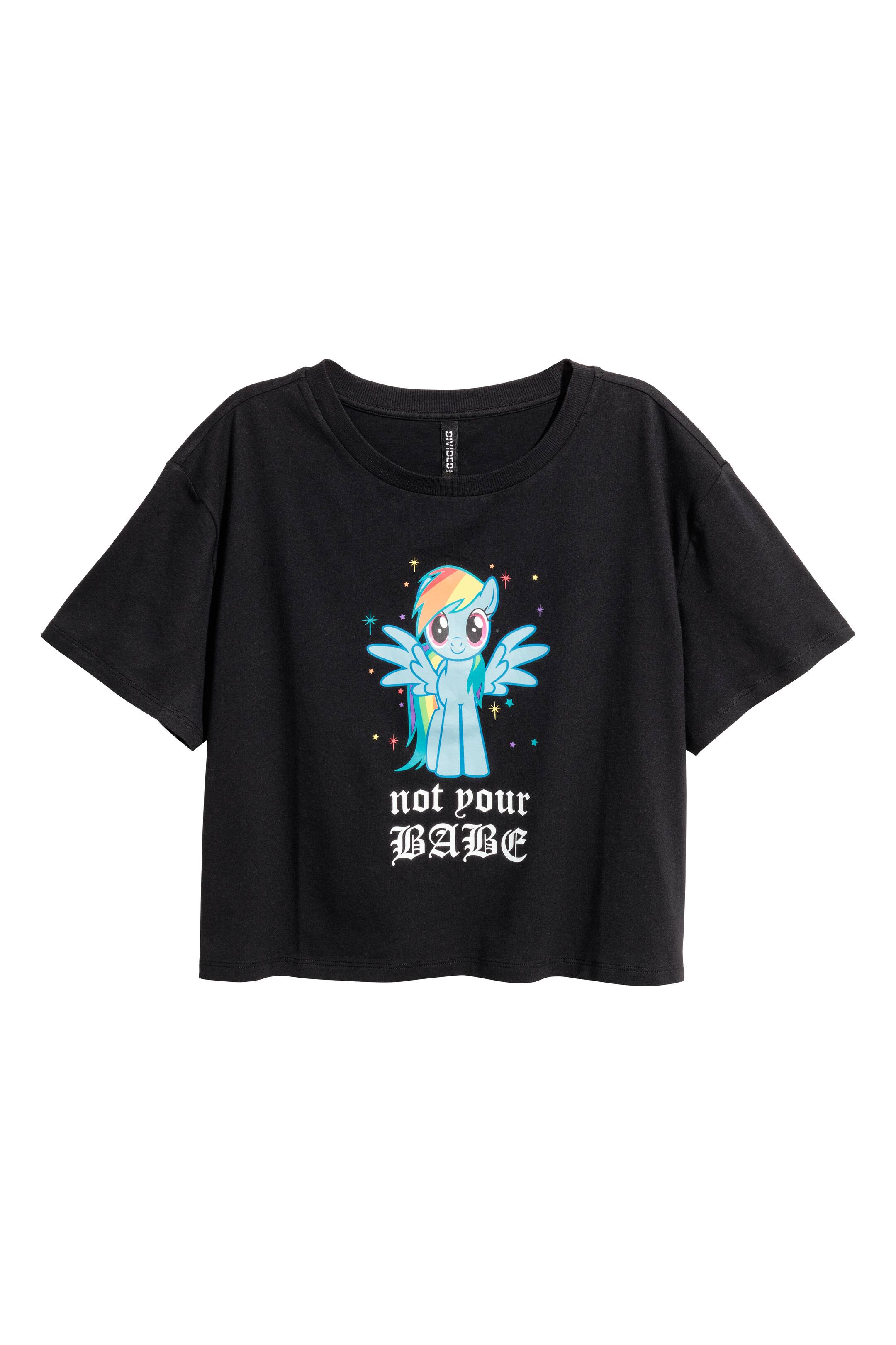 Näytä suurempi kuva: Lyhyt T-paita - Musta/My Little Pony - NAISET | H&M FI 1