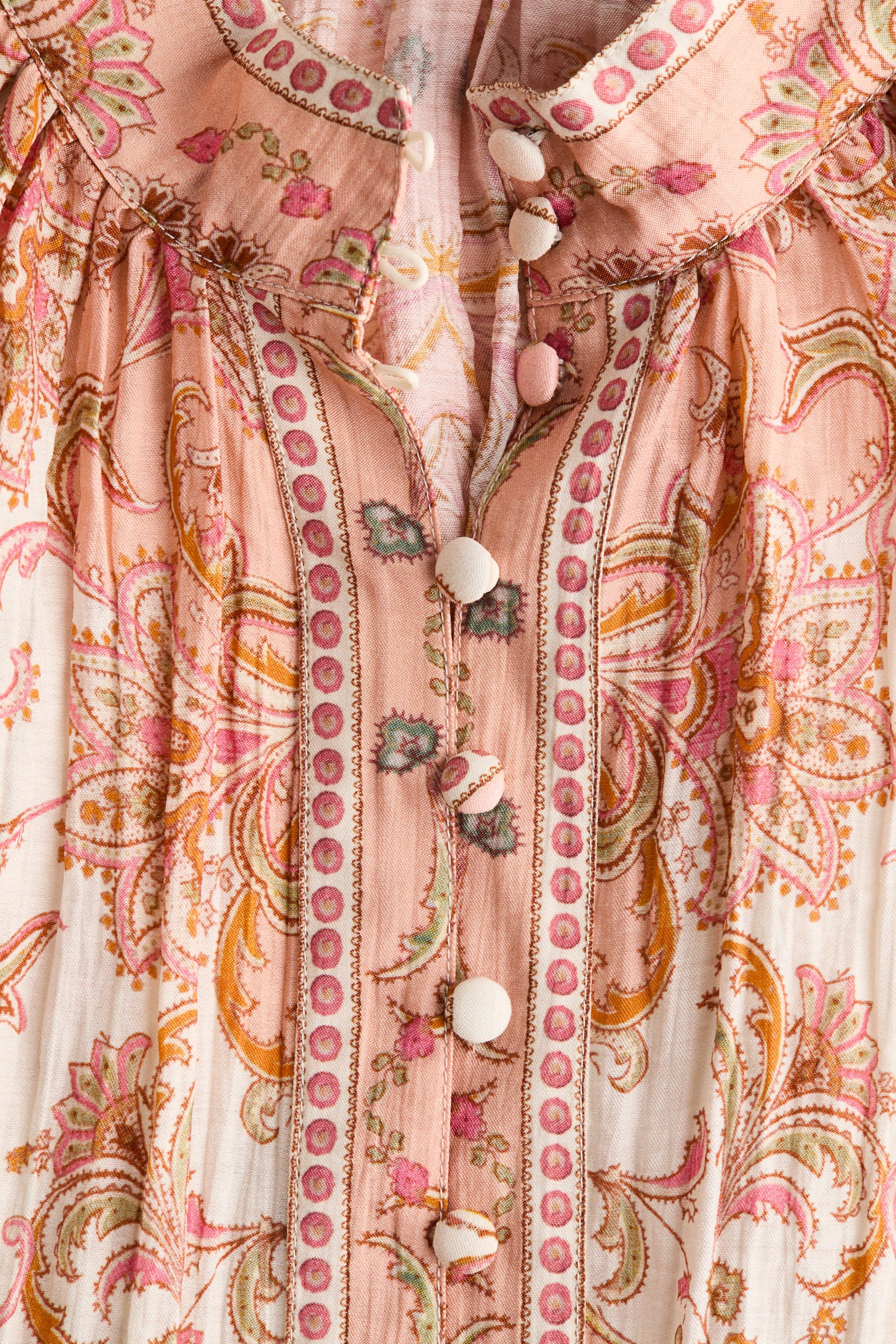 Crinkled blouse - Pink/Paisley pattern - 6