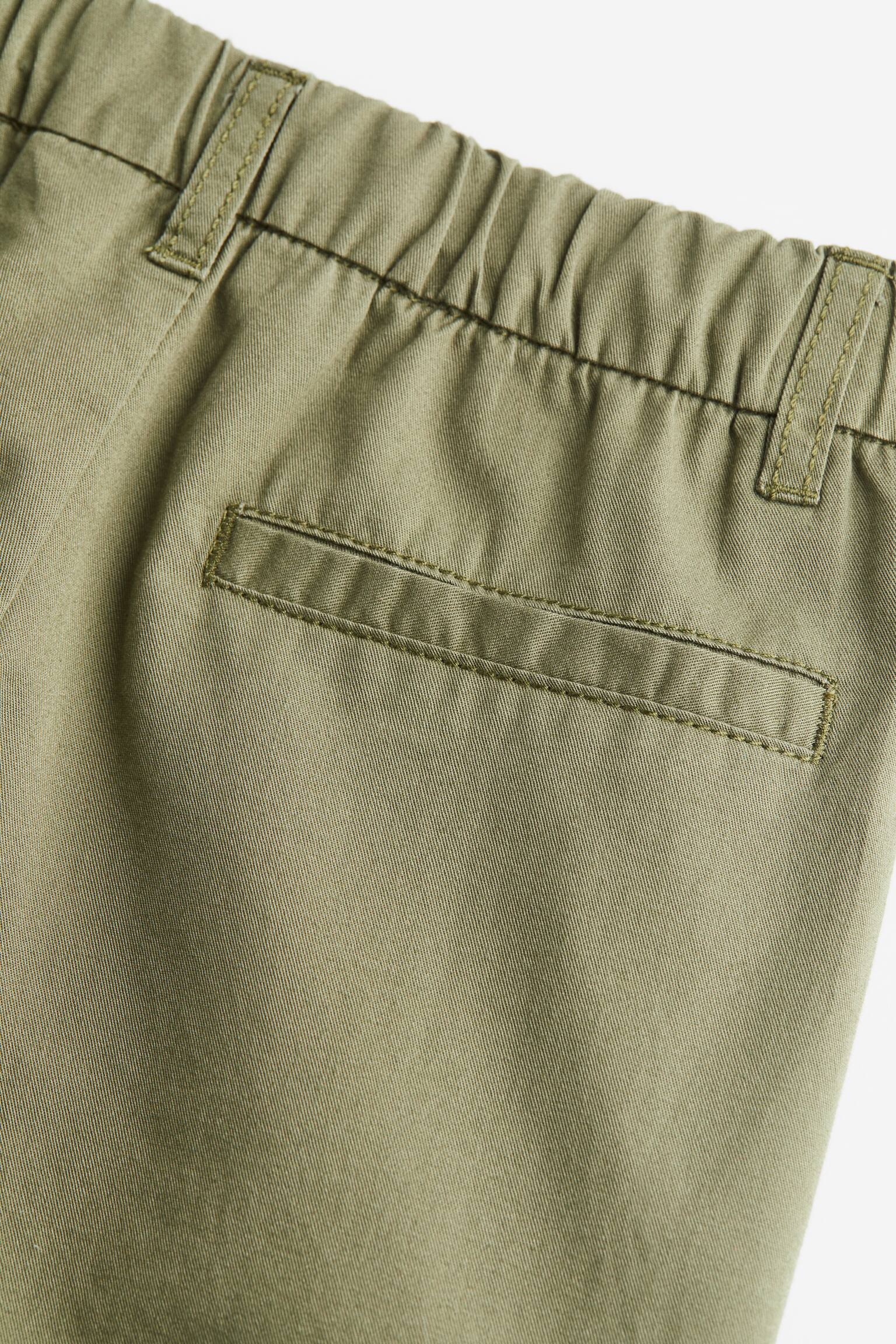 Cotton chino shorts - Khaki green/Beige - 3