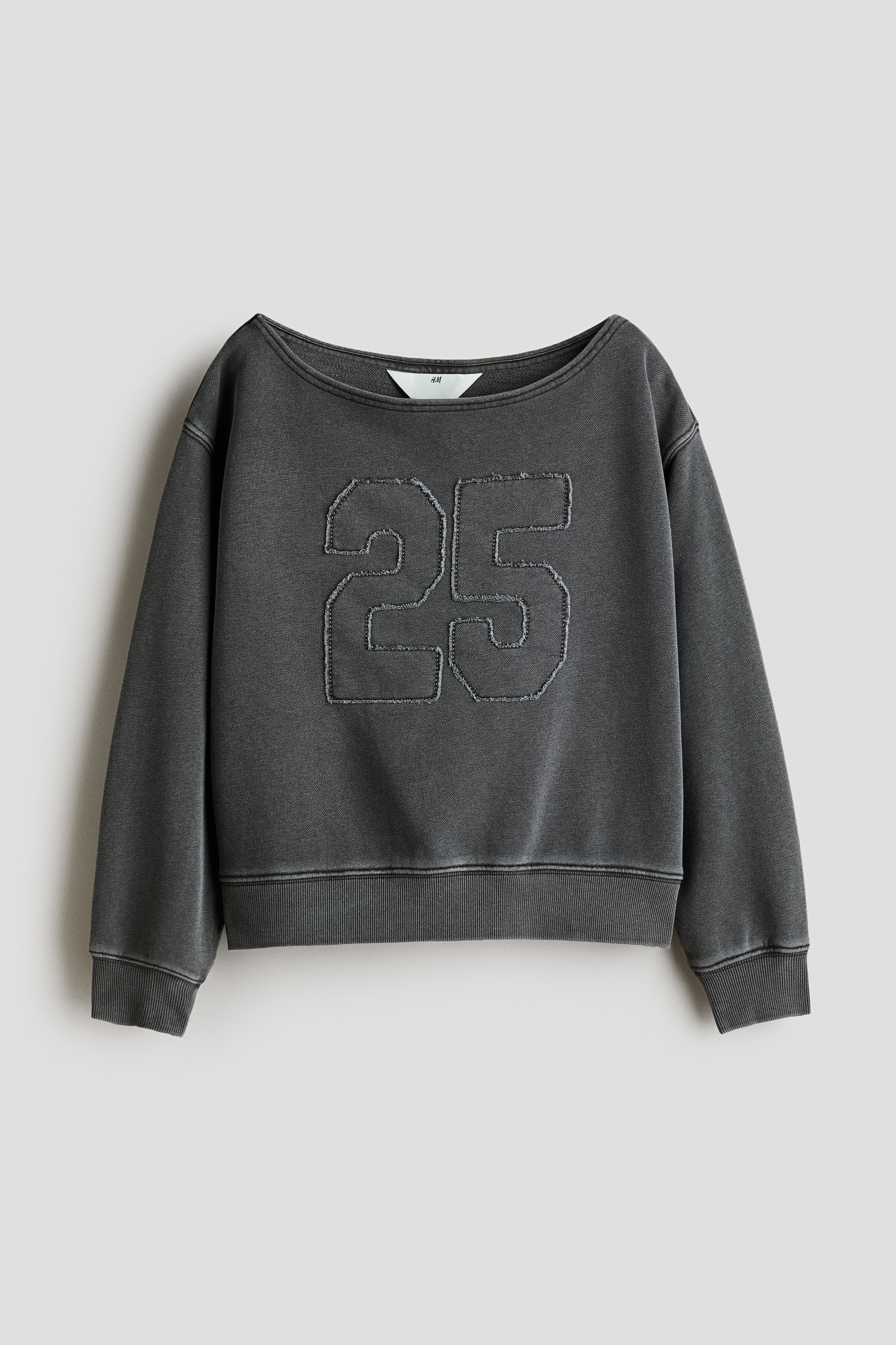 Dark gray/25 Oversized Off-the-Shoulder Top for kids | H&M US