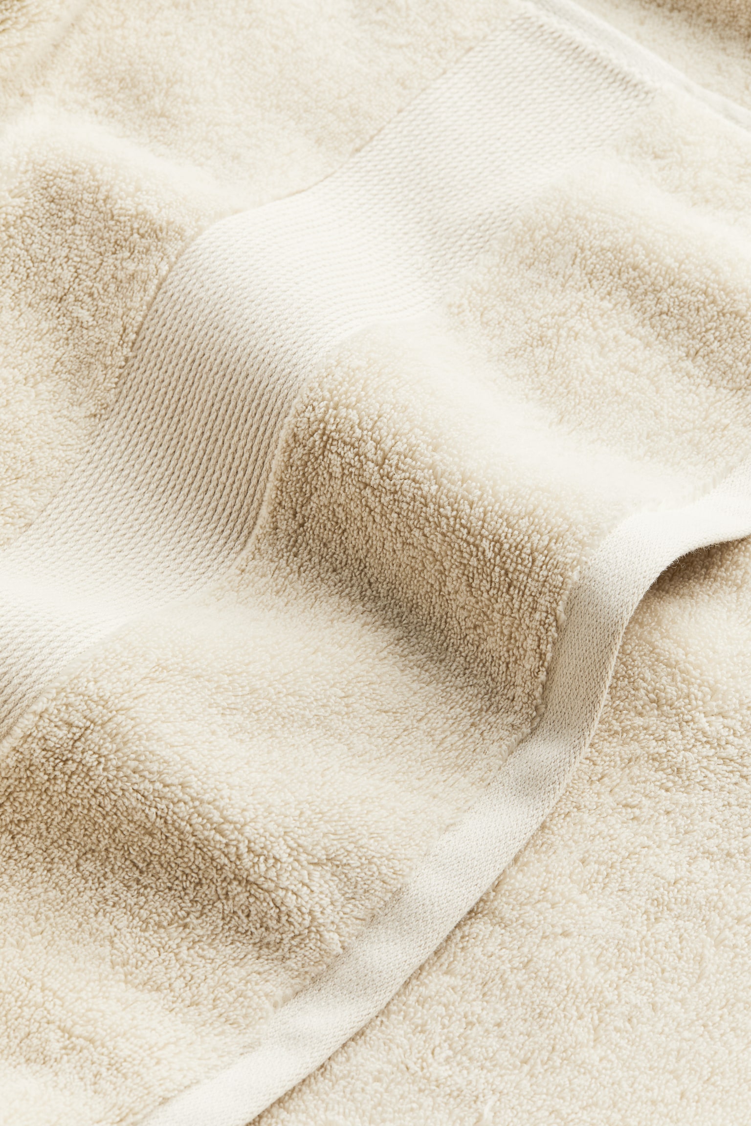 Serviette de bain en coton éponge doux - Beige clair/Blanc/Gris clair - 3