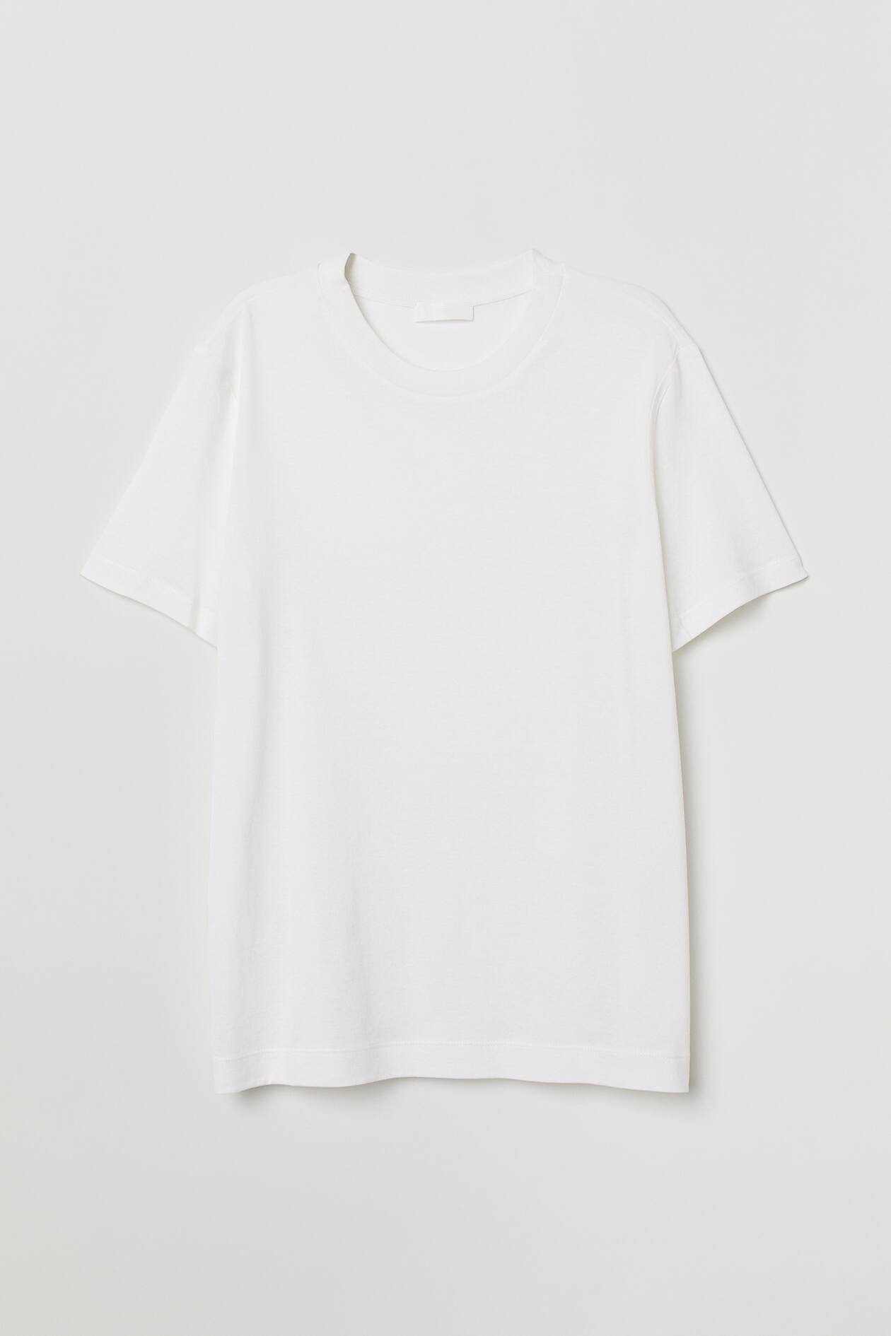 Silk-blend T-shirt - Round Neck - Short sleeve - White - Ladies | H&M US