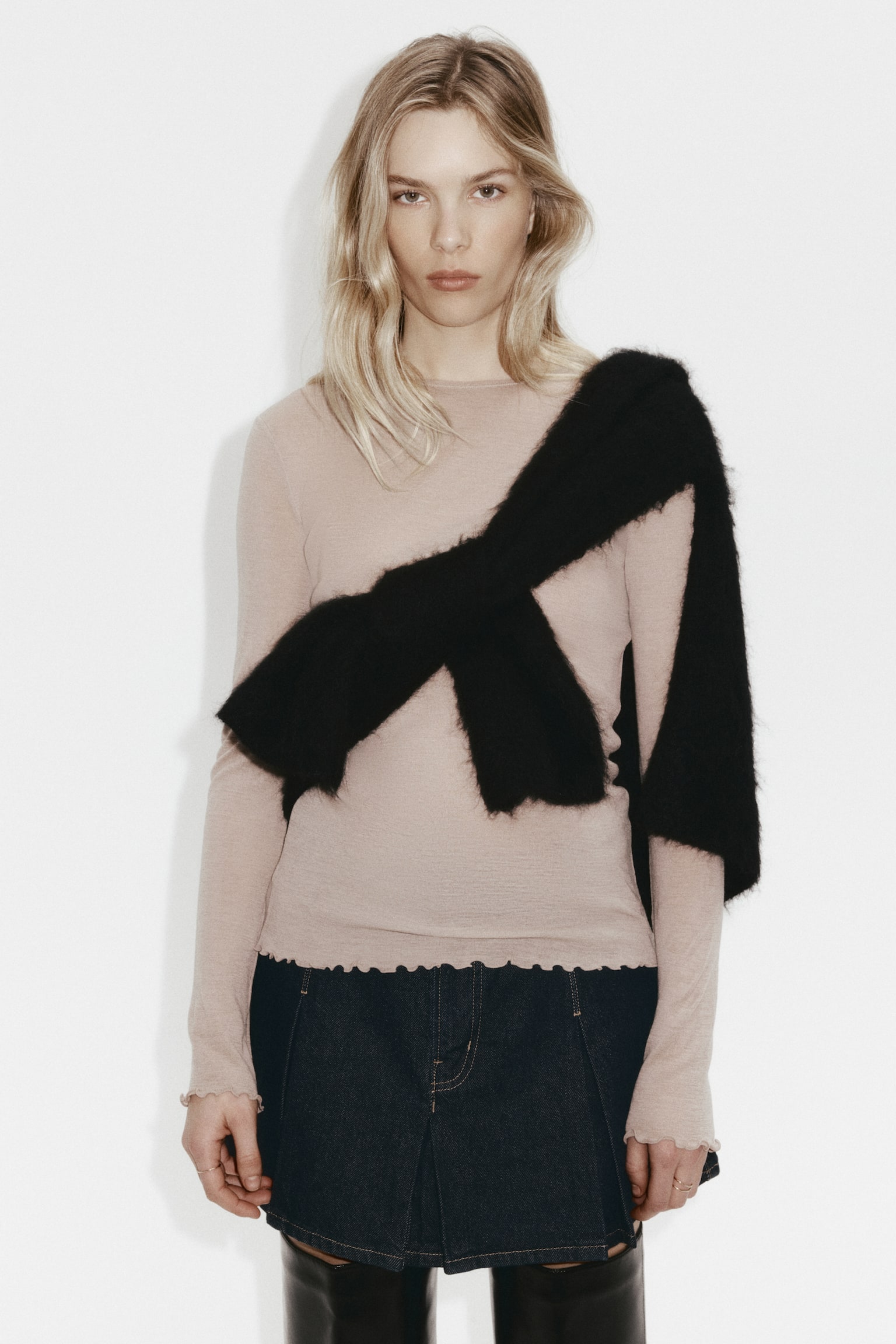 Wool top - Light mole/Light powder pink/Light blue - 5