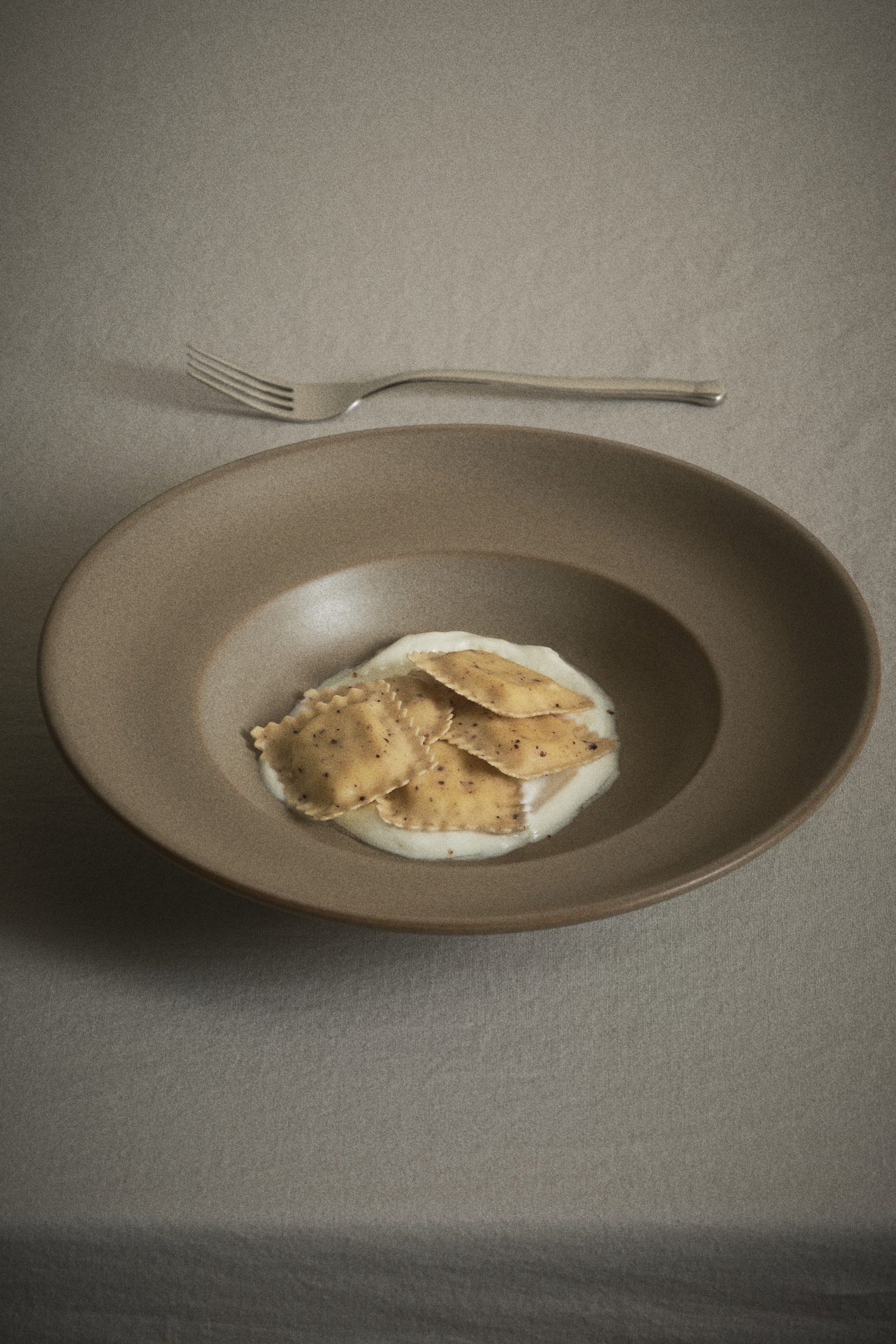Set van 2 diepe borden met reactief glazuur - Beige/Lichtbeige/Zwart - 2