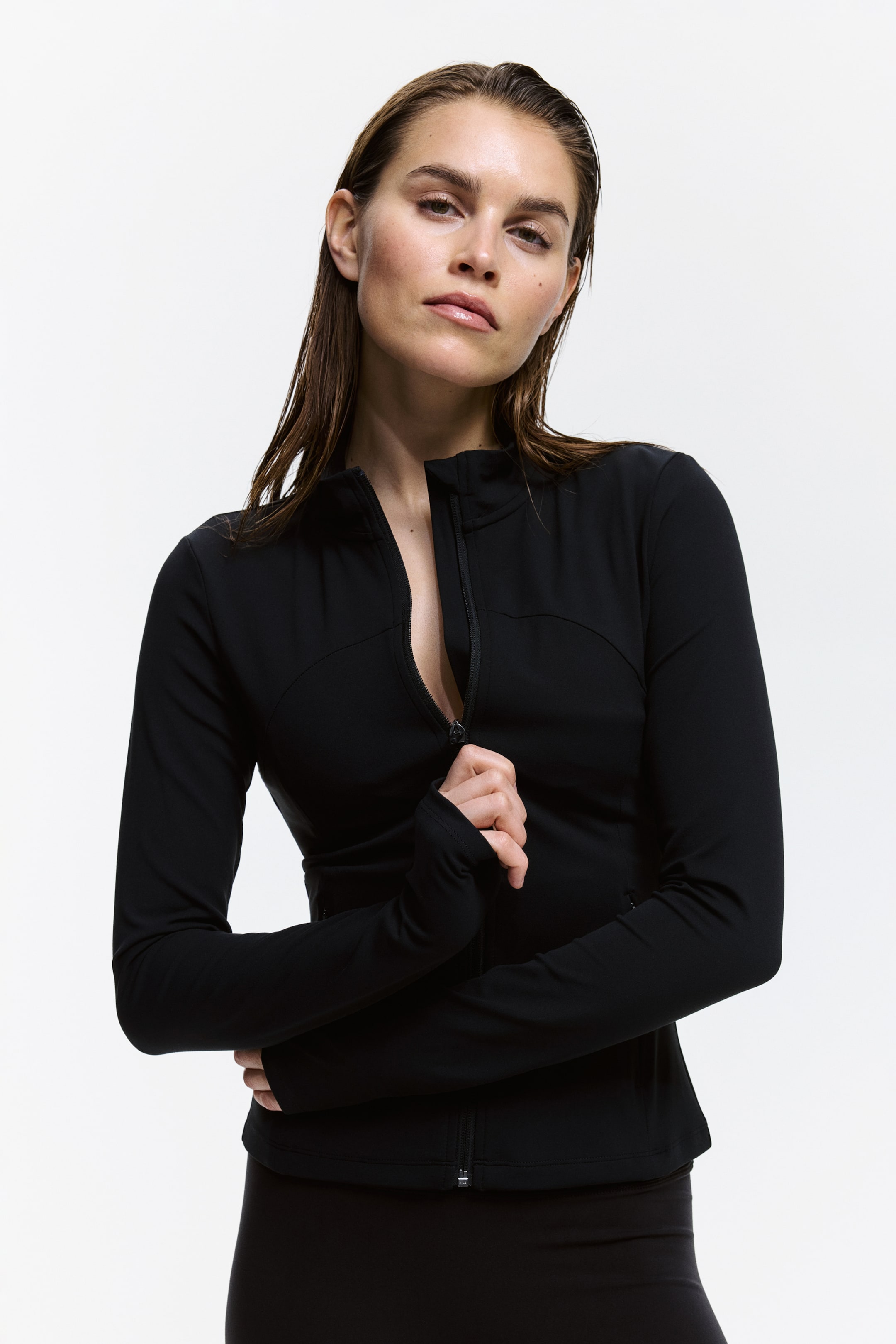 View larger image: Activewear Jacket with SoftMove™ - Black - Ladies | H&M CA 1