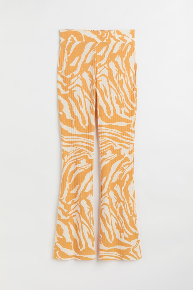 Ribbed trousers - Yellow/Patterned