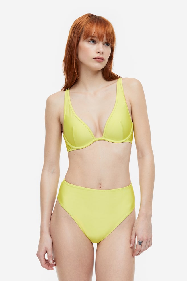Push-up bikini top - Yellow/Black - 1