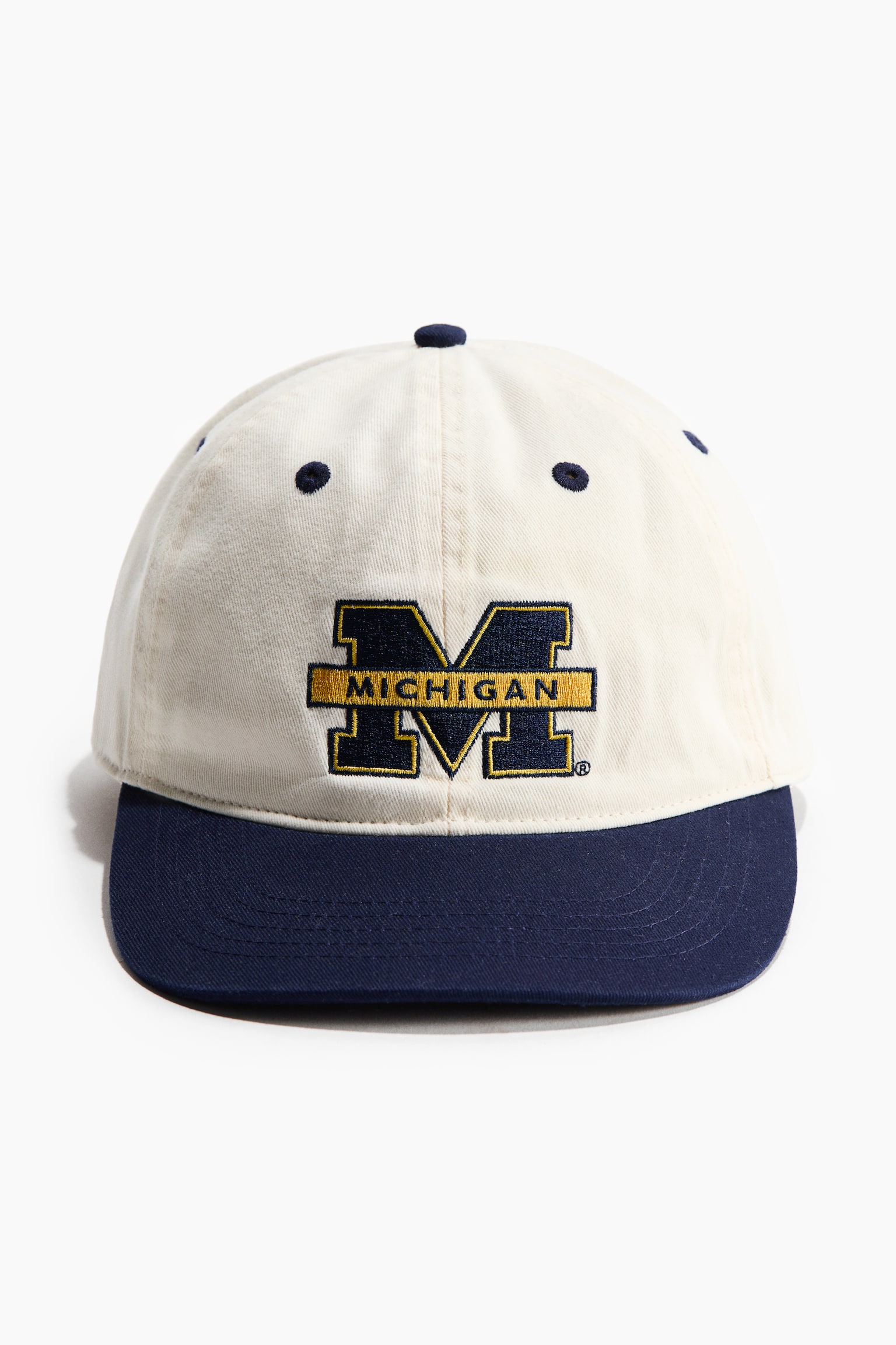 Gorra en sarga de algodón con aplicación - Azul oscuro/Michigan/Blanco/Nirvana/Negro/Honda