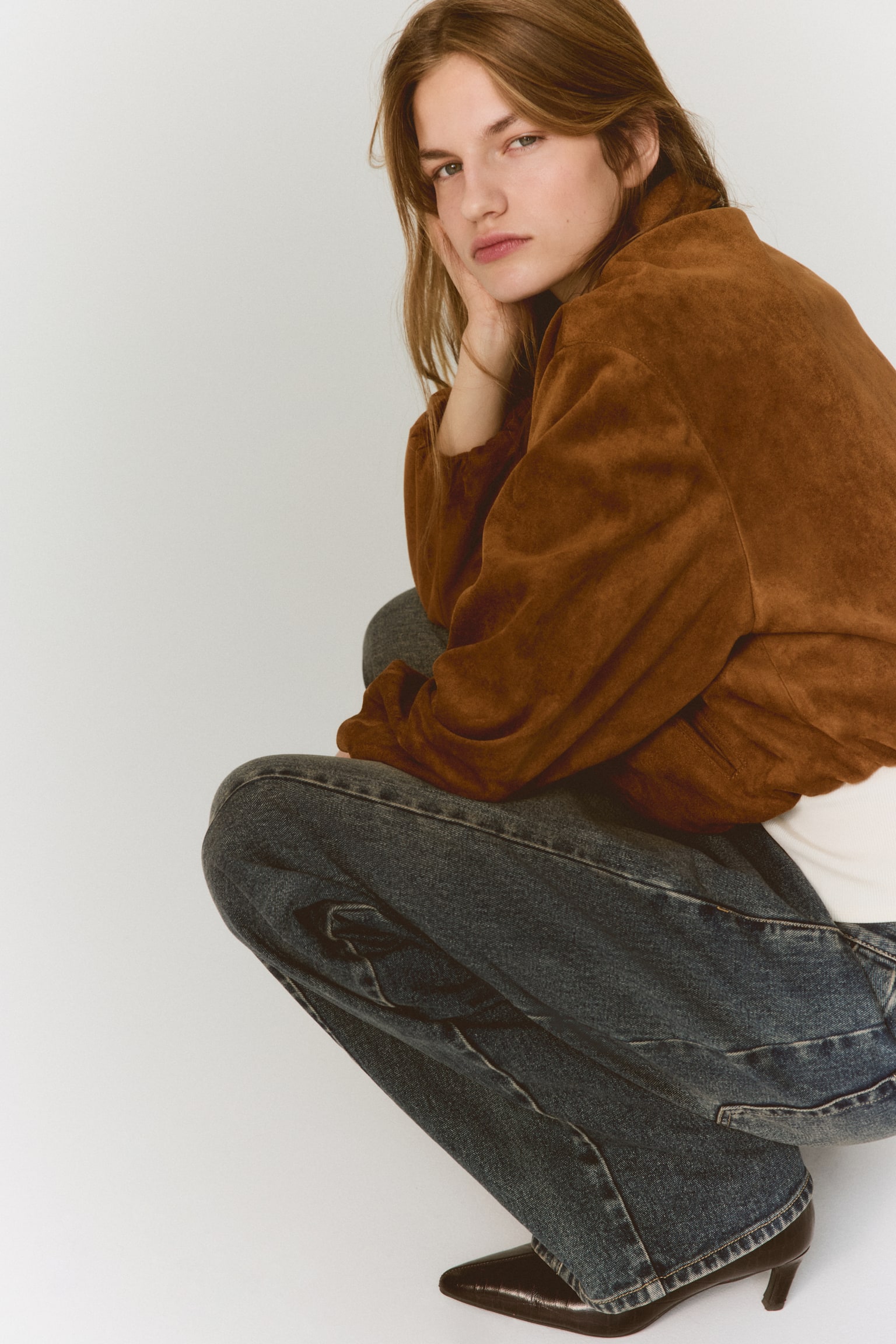 Женская куртка H&M Jacket with Collar, цвет: Тёмный бежевый — фото 5