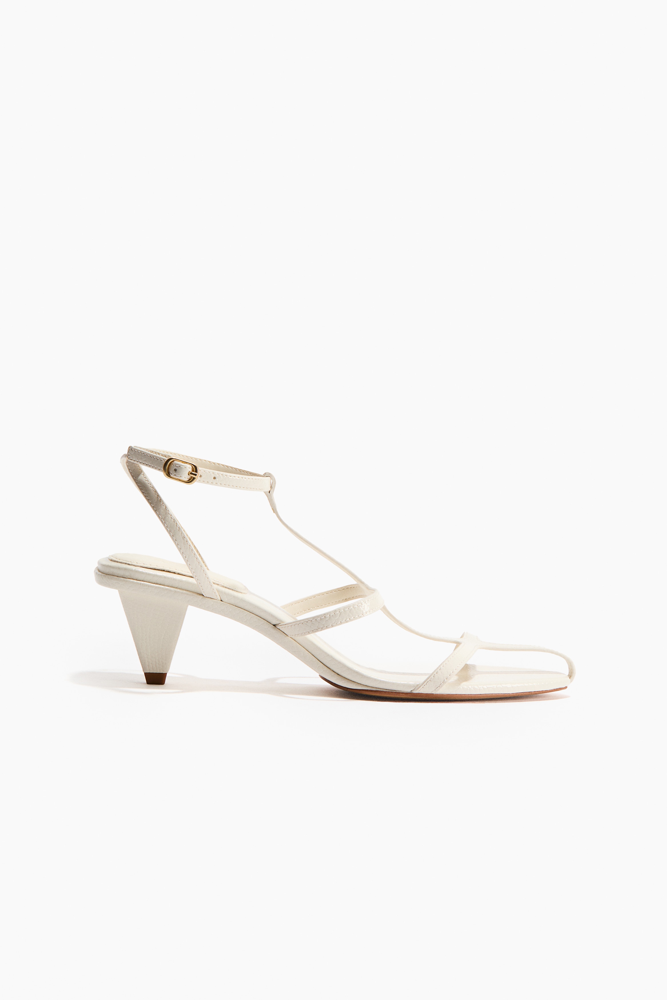 Sandalias de tacón - Crema/Café oscuro