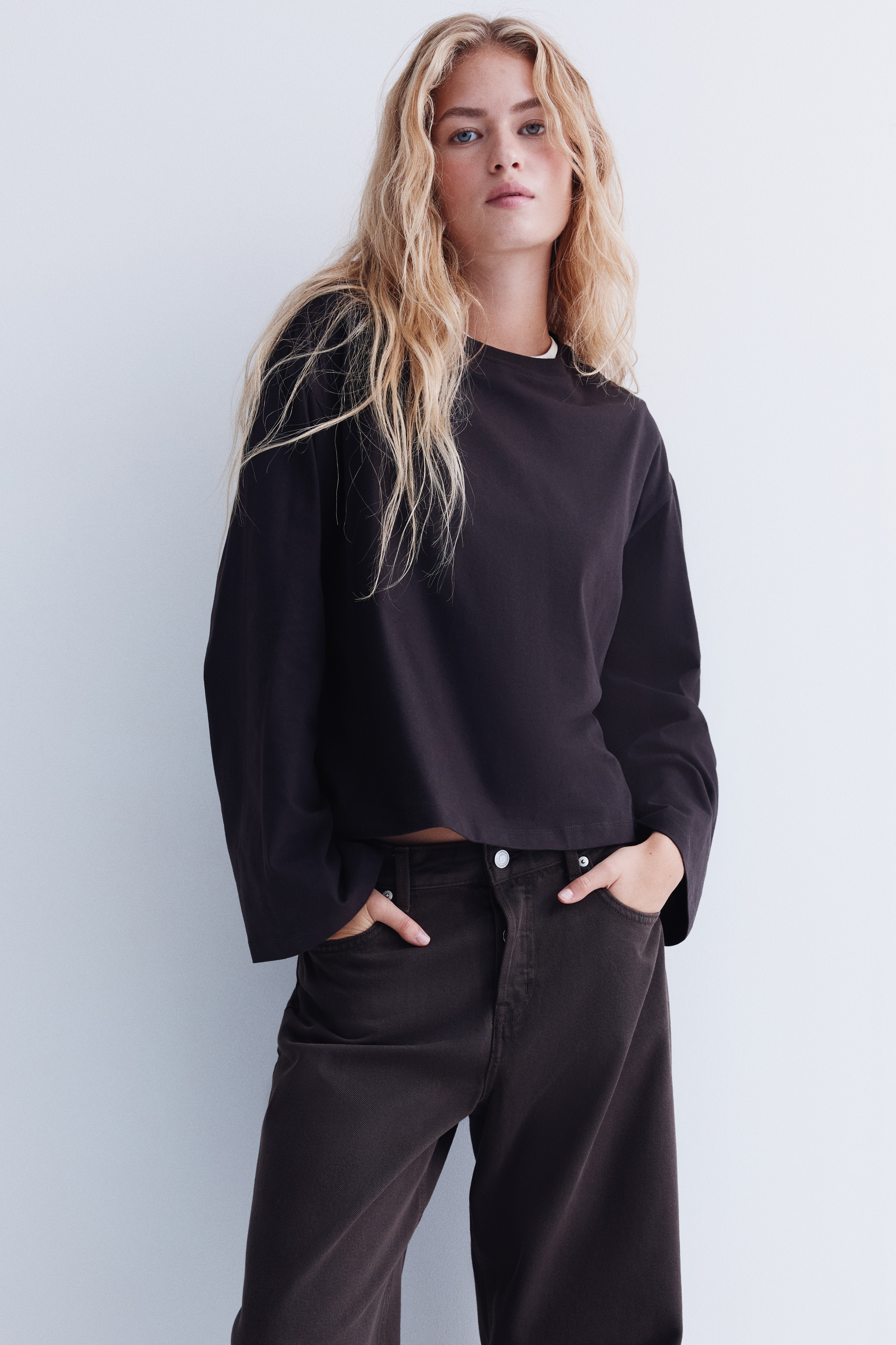 Long-sleeved cotton top