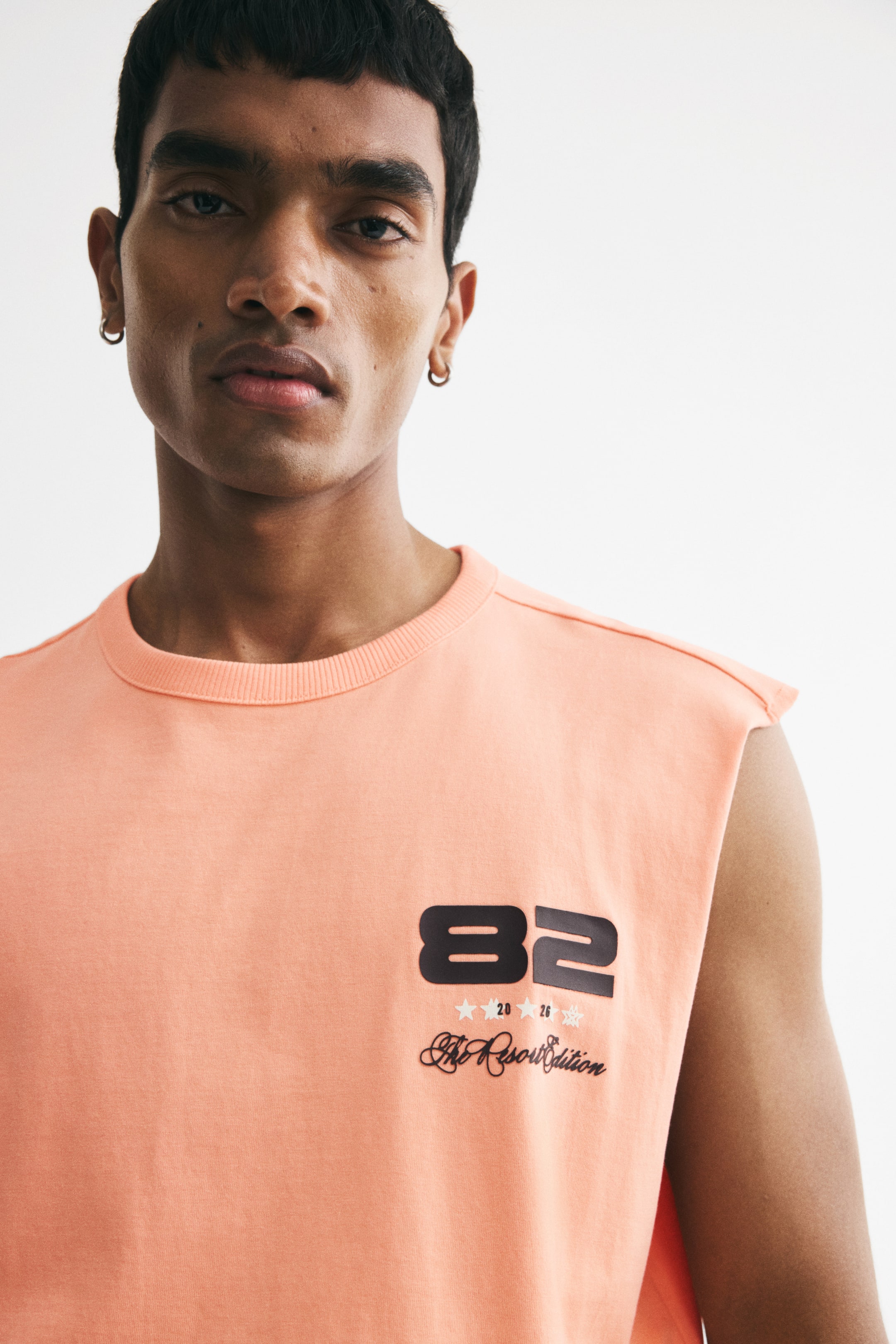 Loose-Fit Printed Sleeveless T-Shirt