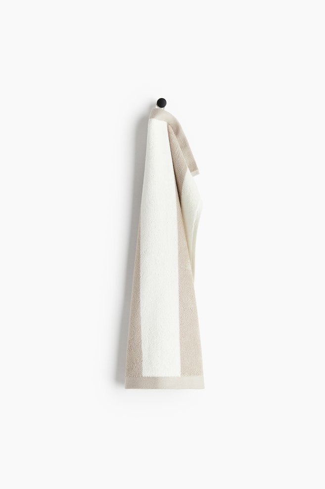 Striped Cotton Terry Guest Towel - Light taupe/striped/Black/striped/Dark khaki green/striped/Light yellow/striped/Dark brown/striped/Navy blue/striped - 1