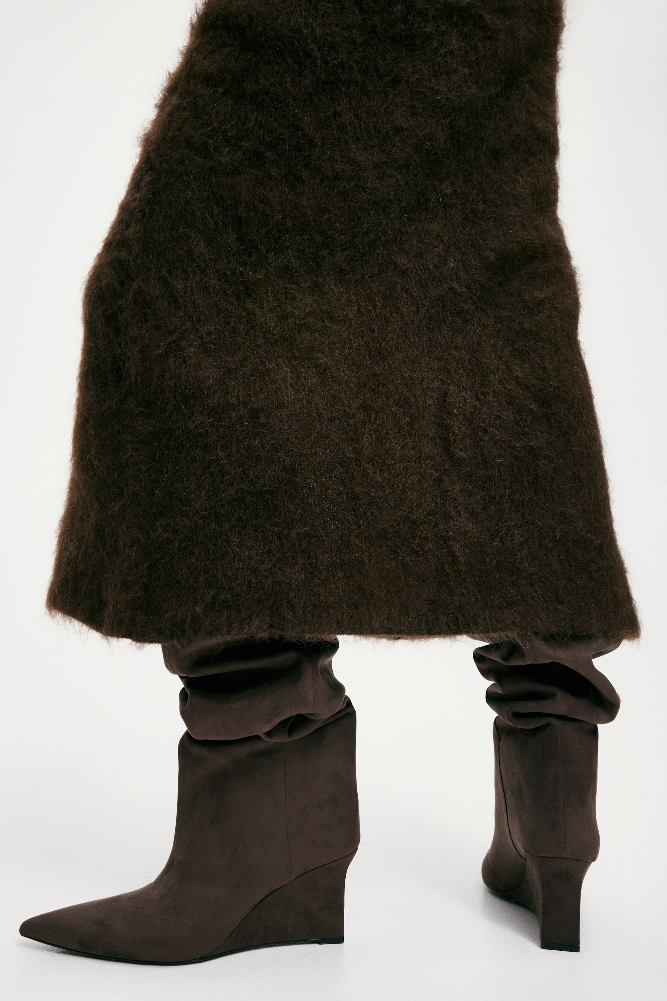 View larger image: Wedge-heeled over-the-knee boots - Dark brown - Ladies | H&M 1