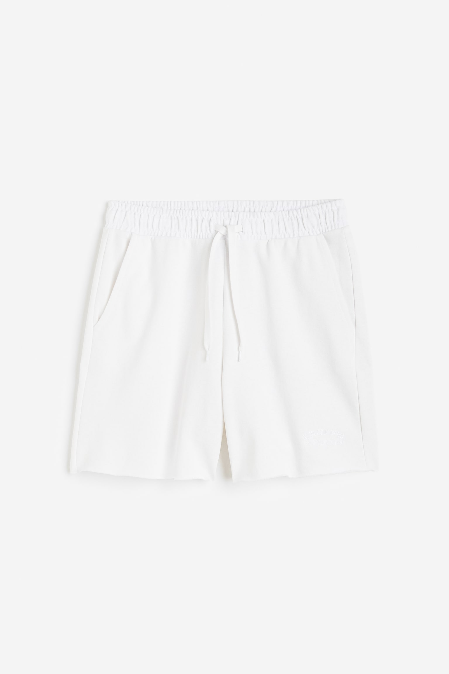 Embroidered sweatshirt shorts - White/Dark grey - 1