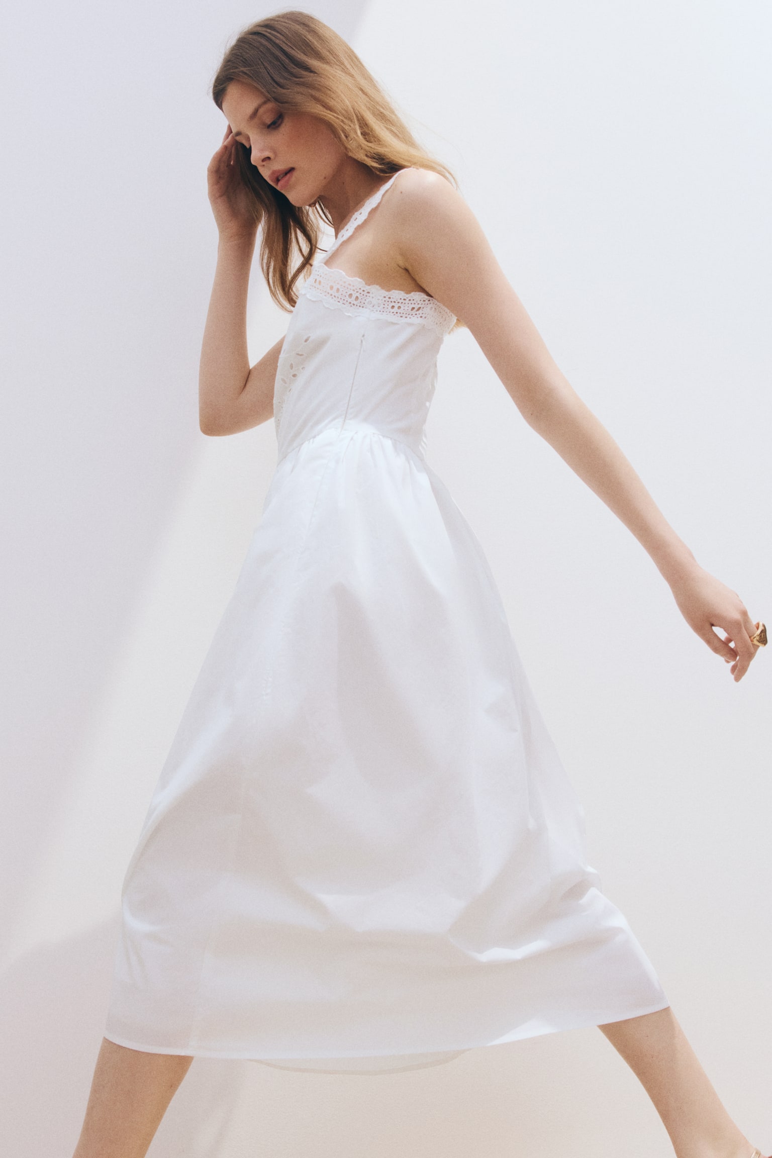 Broderie anglaise cotton dress - 1