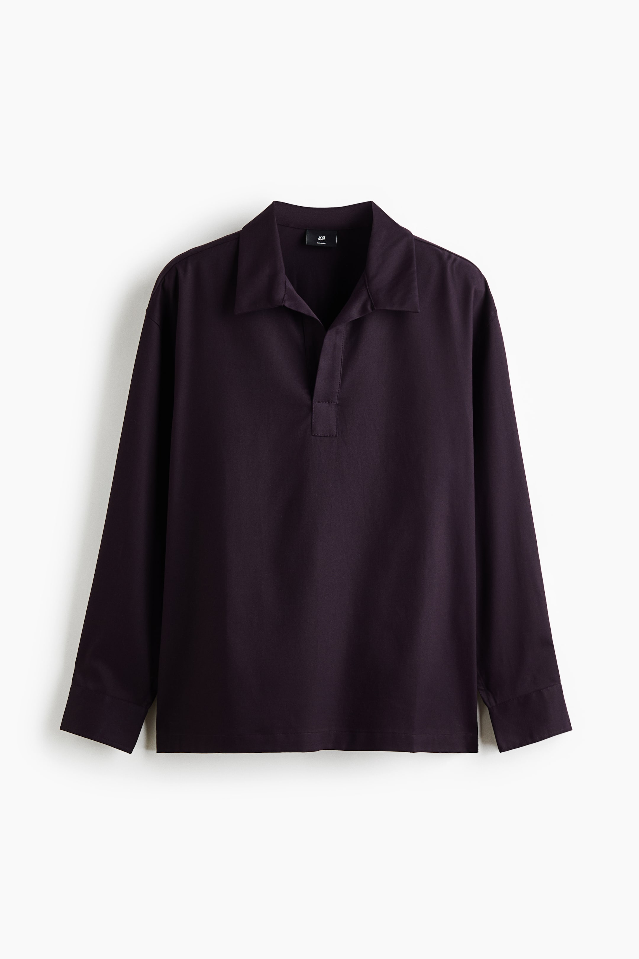 View larger image: Relaxed Fit Twill popover shirt - Dark purple - Men | H&M 1