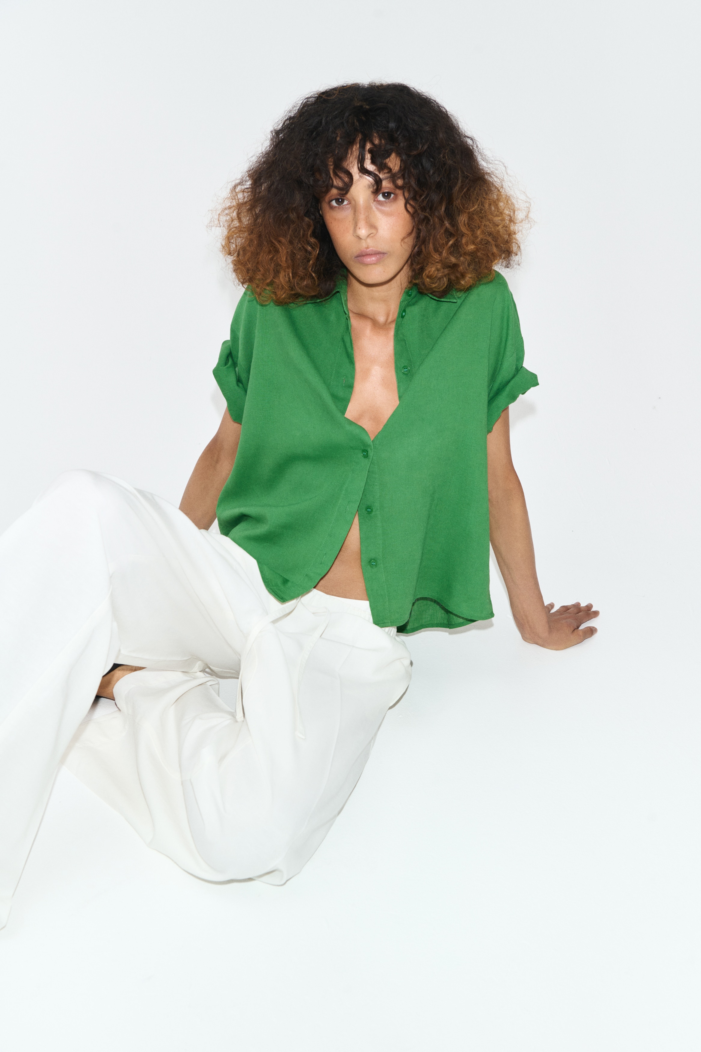 Oversized Linen-Blend Shirt thumbnail 2