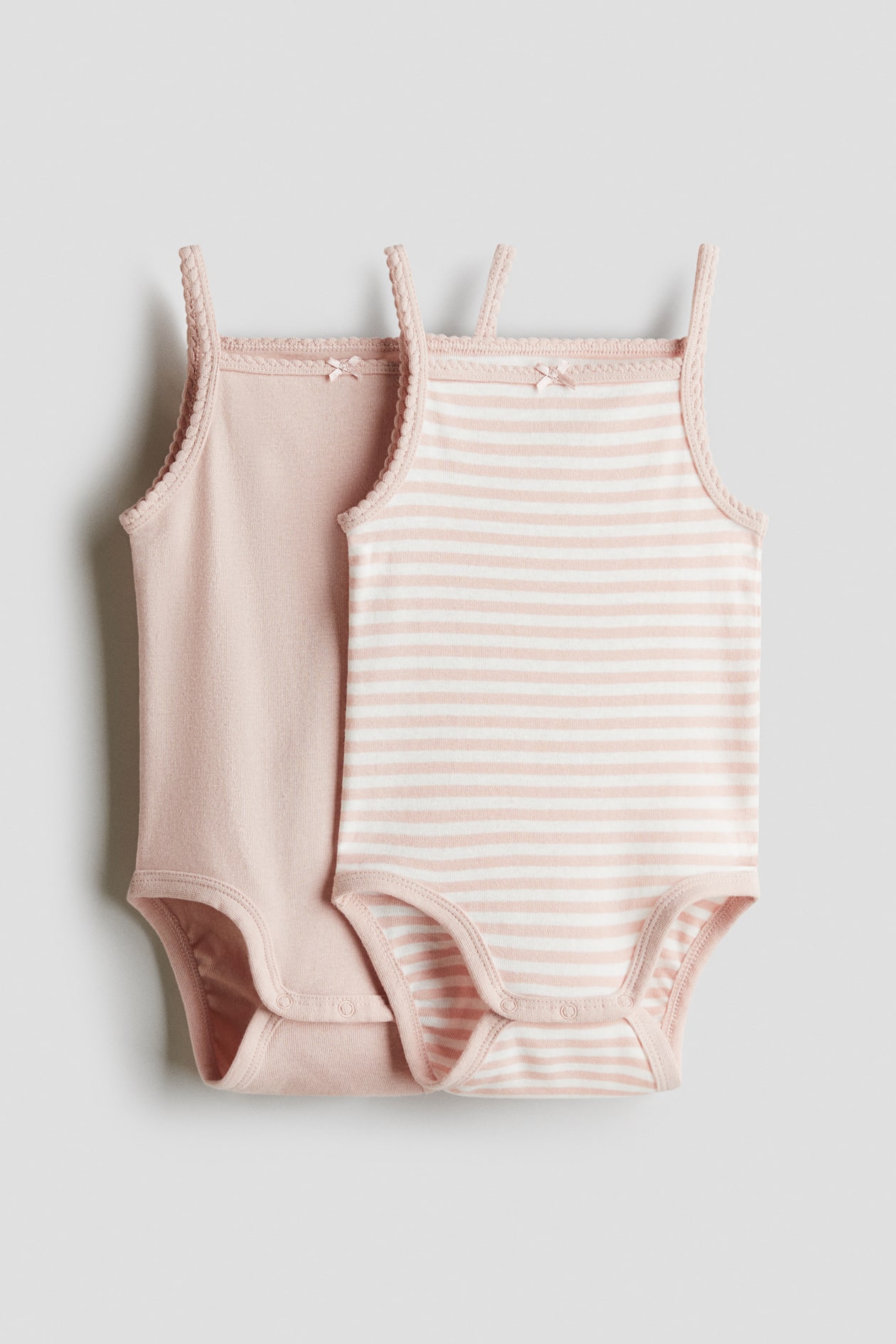 2-pack sleeveless cotton bodysuits Light pink/Striped Kids H&M IN