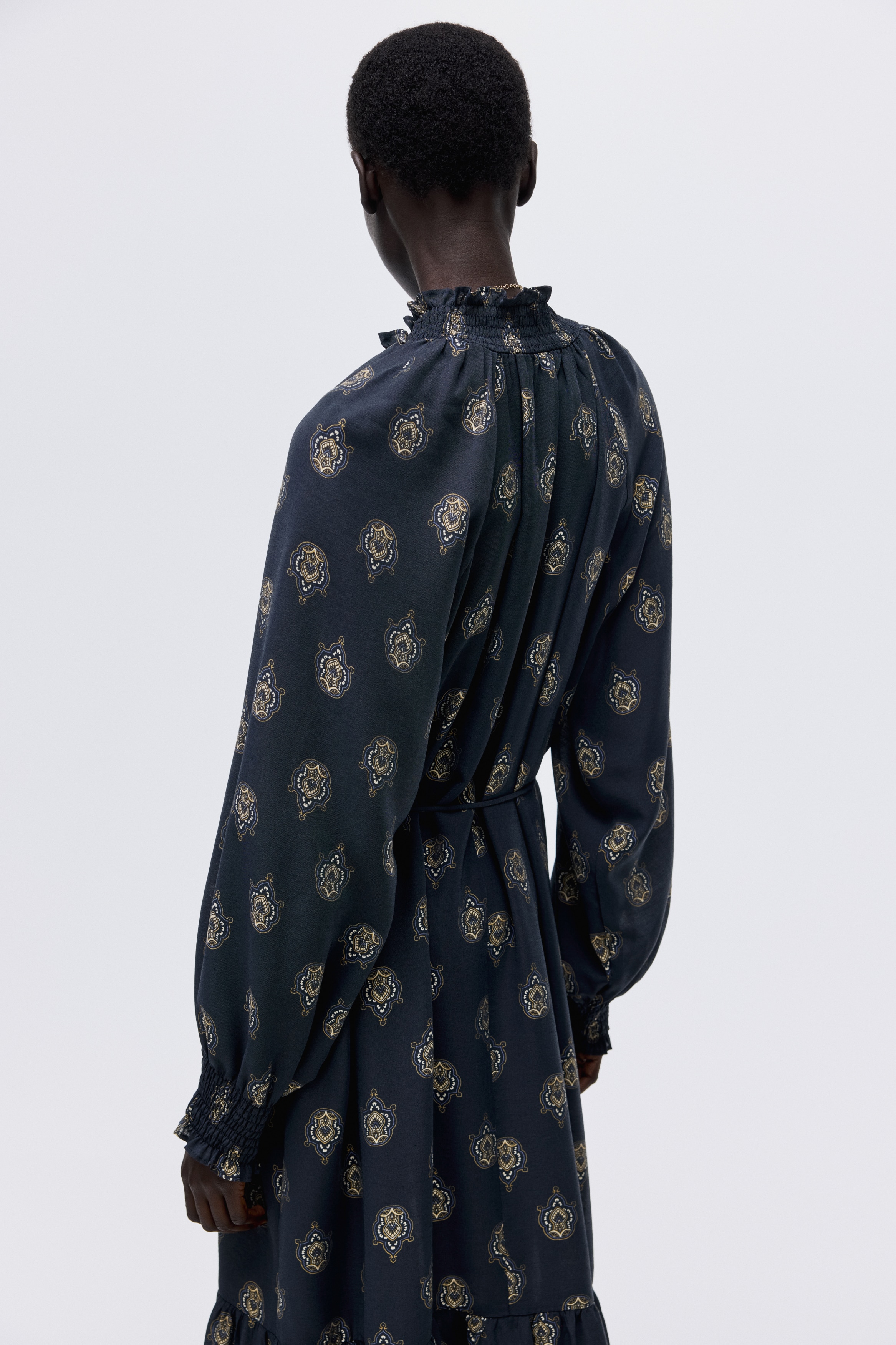Smocked-detail dress