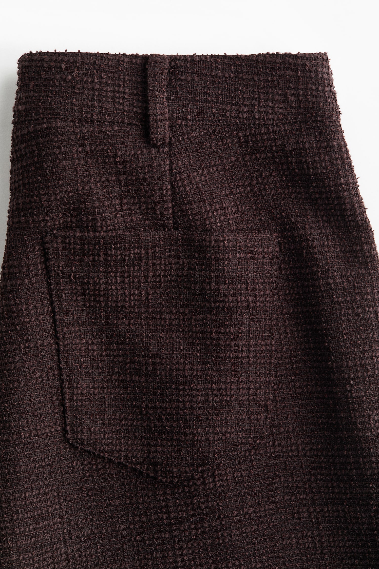 Женские брюки H&M Wide-Leg Bouclé Pants, цвет: Тёмный коричневый — фото 7