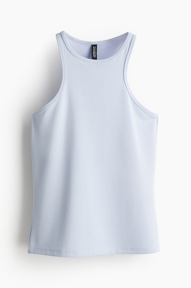 Ribbed vest top - Light blue - 1