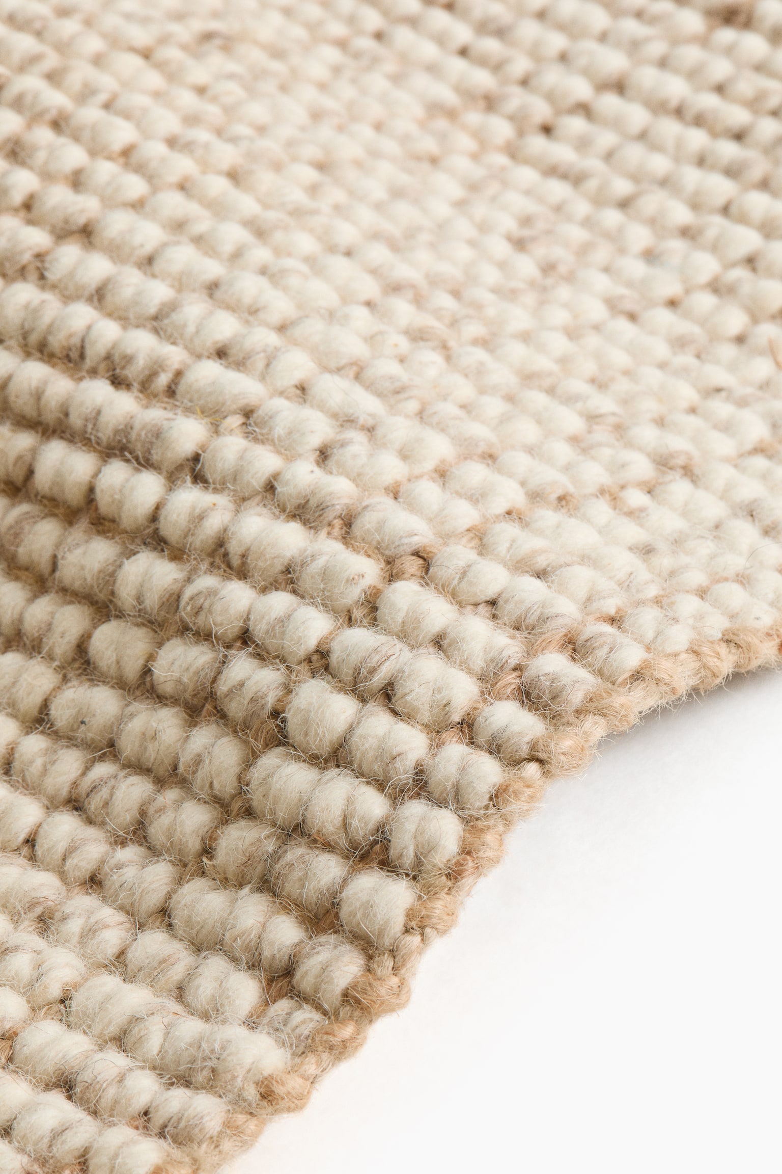 Wool-blend bouclé-weave runner rug - Beige - 3