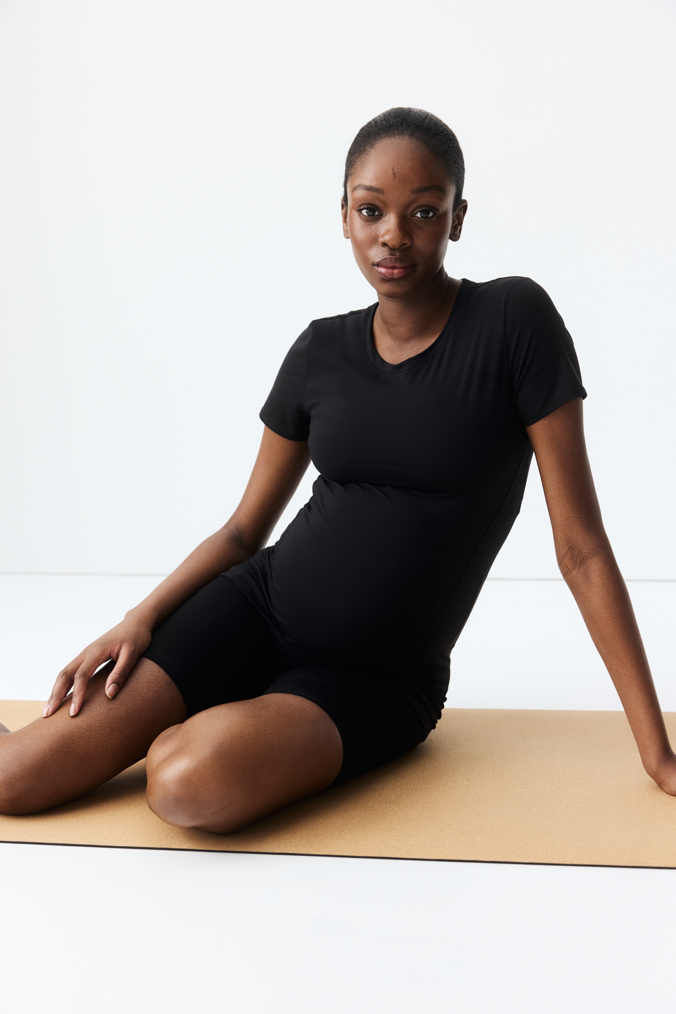 MAMA Top de sport - Noir/Rose antique