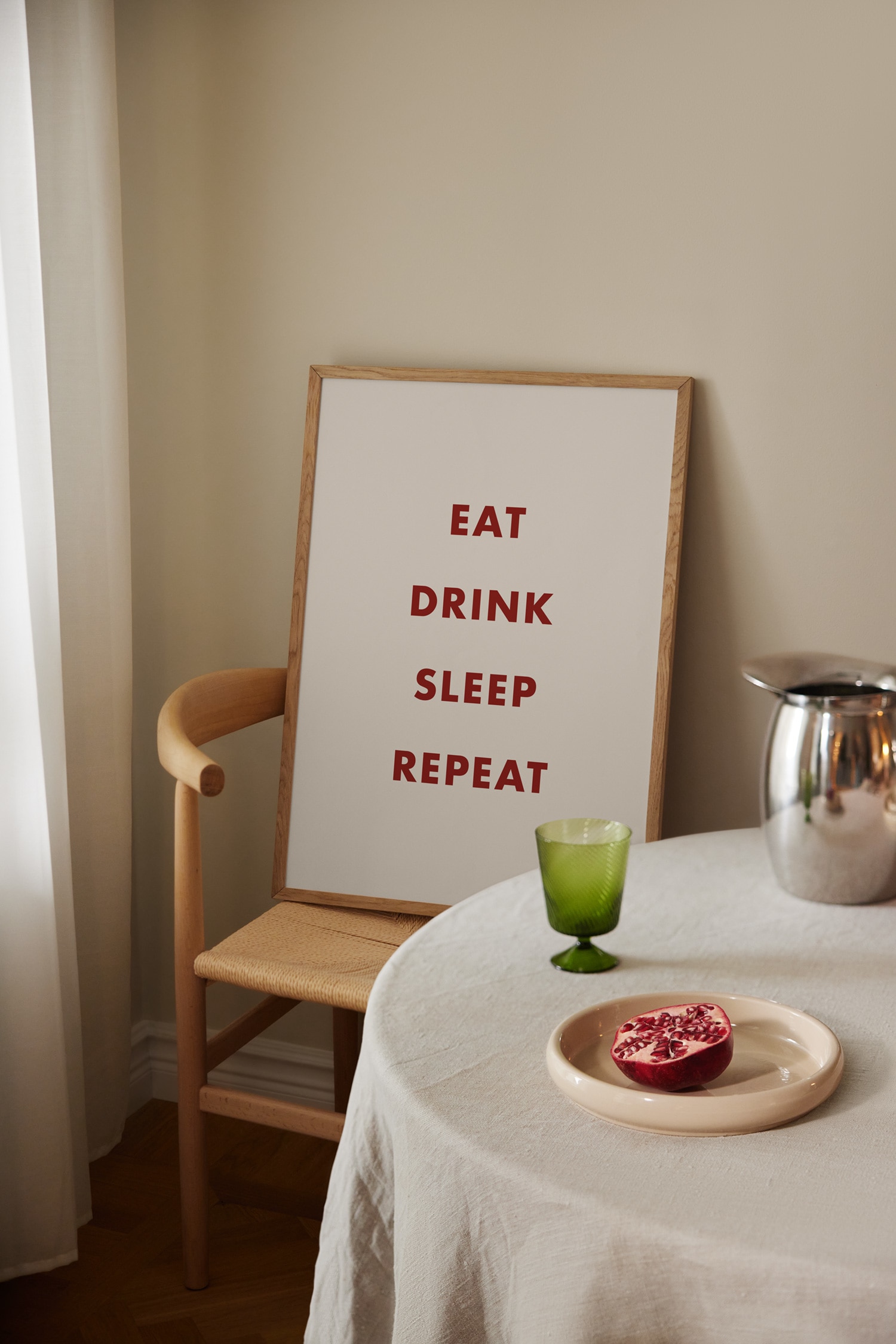 Julposter - Eat Drink Sleep Repeat/Christmas Celebration/Merry Kissmas