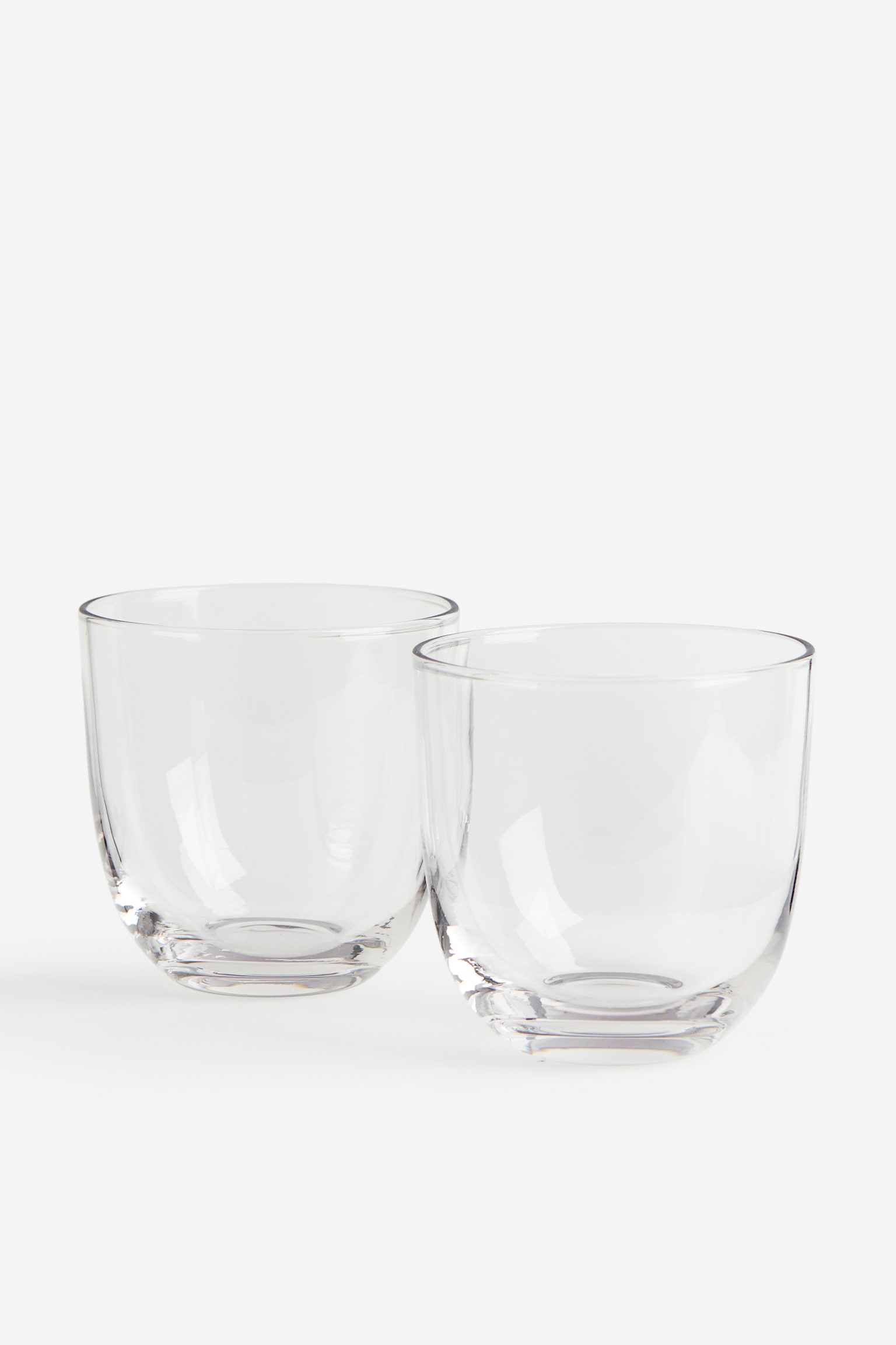 2-pack glass tumblers - Clear glass/Olive green - 1