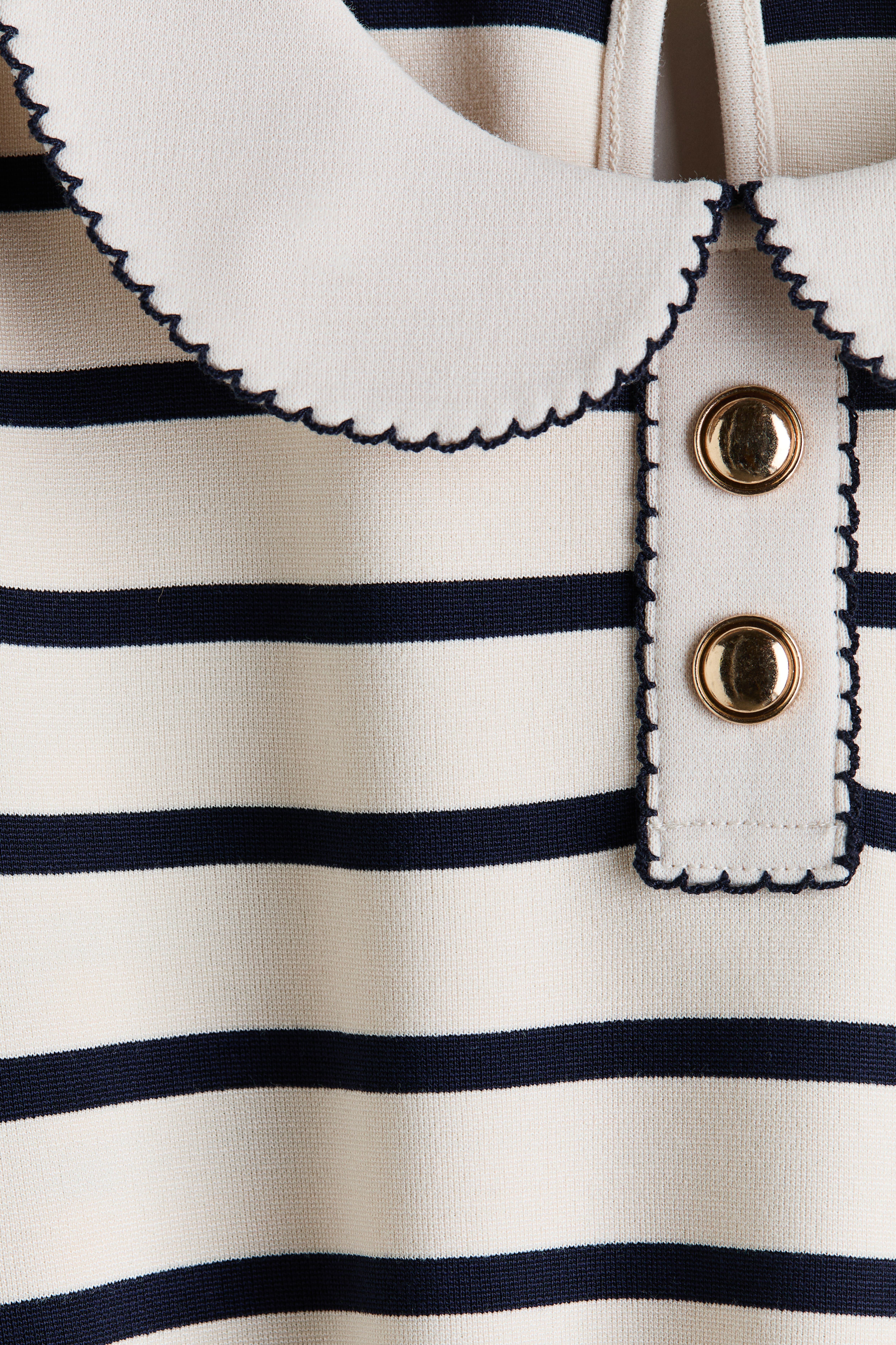 Picot-Trimmed Jersey Dress