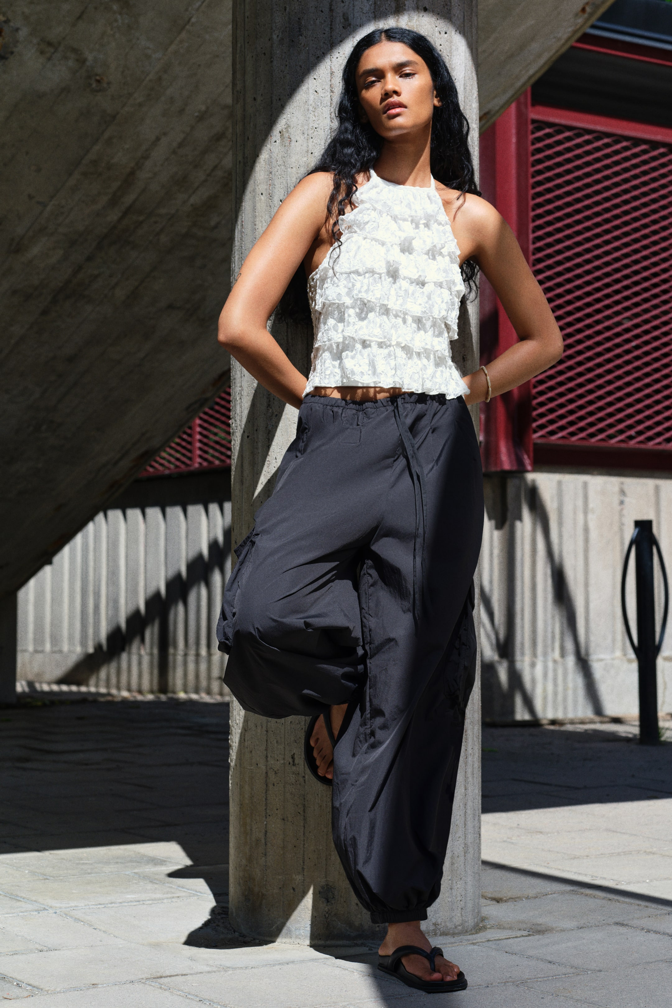 Tiered lace top