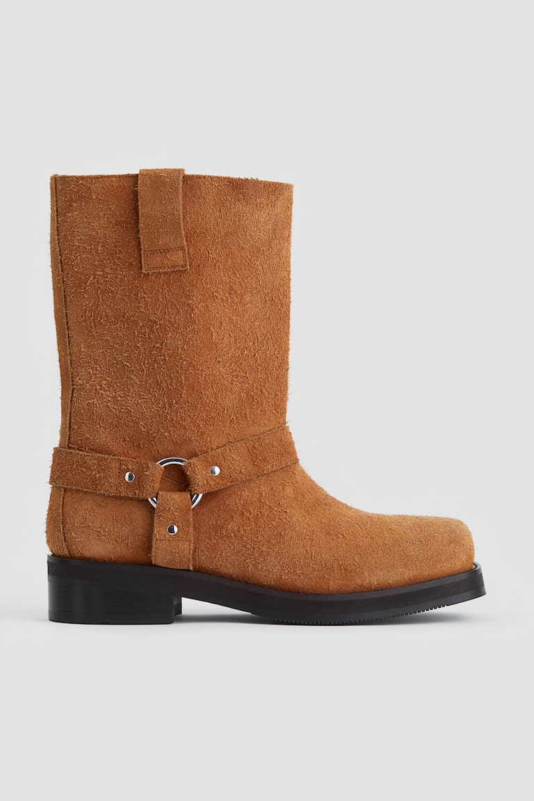 Suede Biker Boots - Light brown - Men | H&M US display picture 3