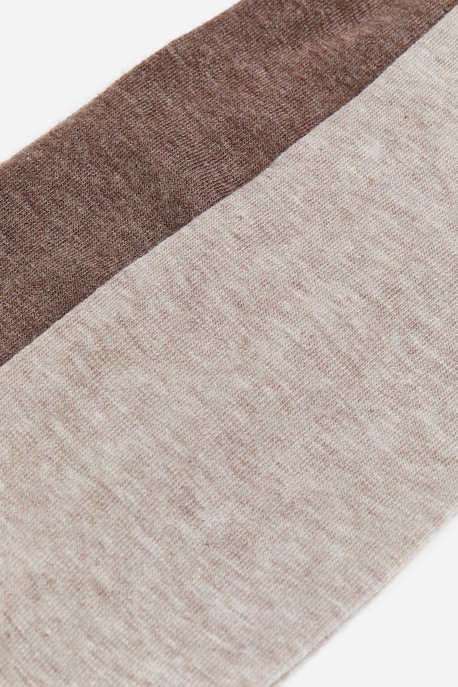 MAMA 2-pack Fine-knit Tights - Beige melange/dark beige - 2
