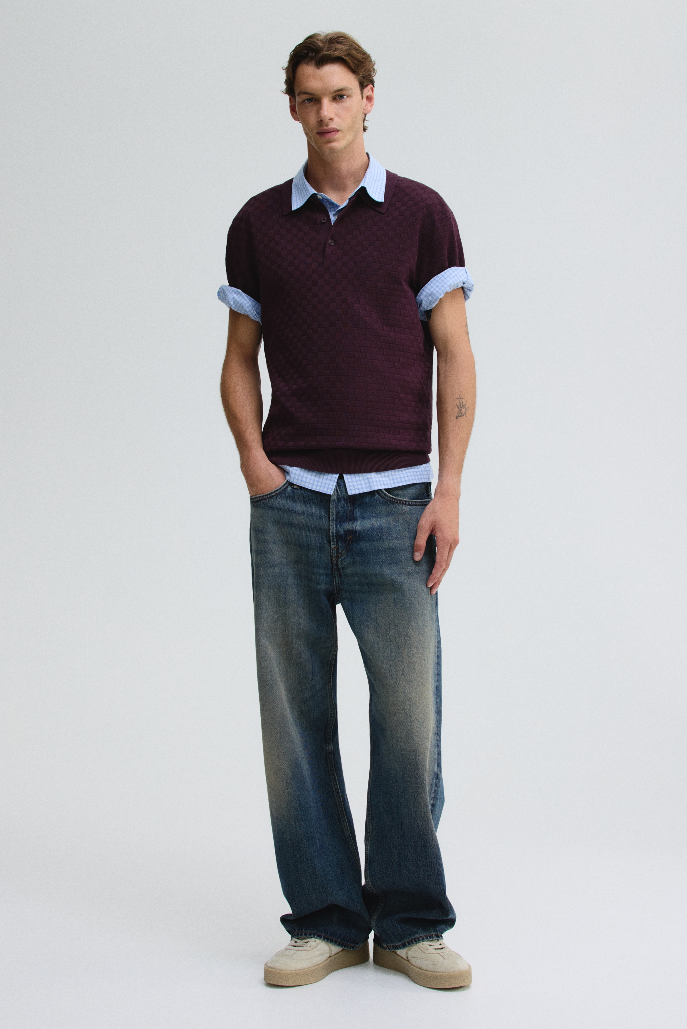 Loose Straight Jeans - Denimblå/Grønblå denim/Lys denimblå