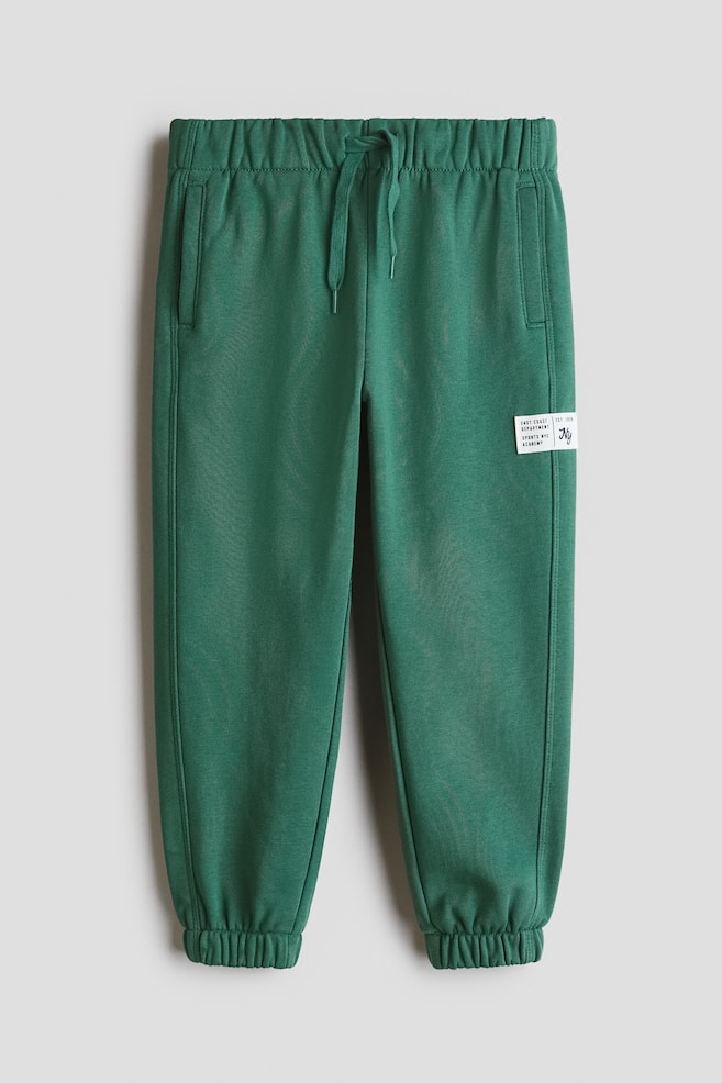 Cotton Sweatpant Joggers - Green/Dark gray/Pale turquoise - 1