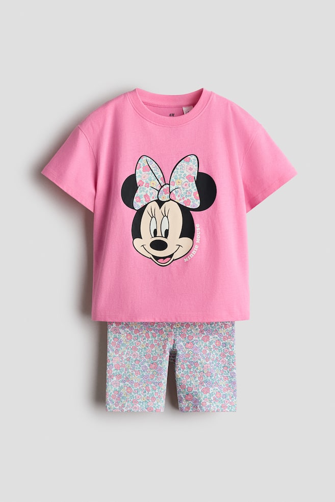 2-Piece Printed Cotton Set - Hot pink/Minnie Mouse/Light beige/Minnie Mouse/Dark gray/Moana/Cream/Lilo & Stitch/Light pink/Hello Kitty/White/Hello Kitty/Light turquoise/Peppa Pig/Light purple/PAW Patrol/Dark gray/Squishmallows/Dark gray/KPop Demon Hunters - 1