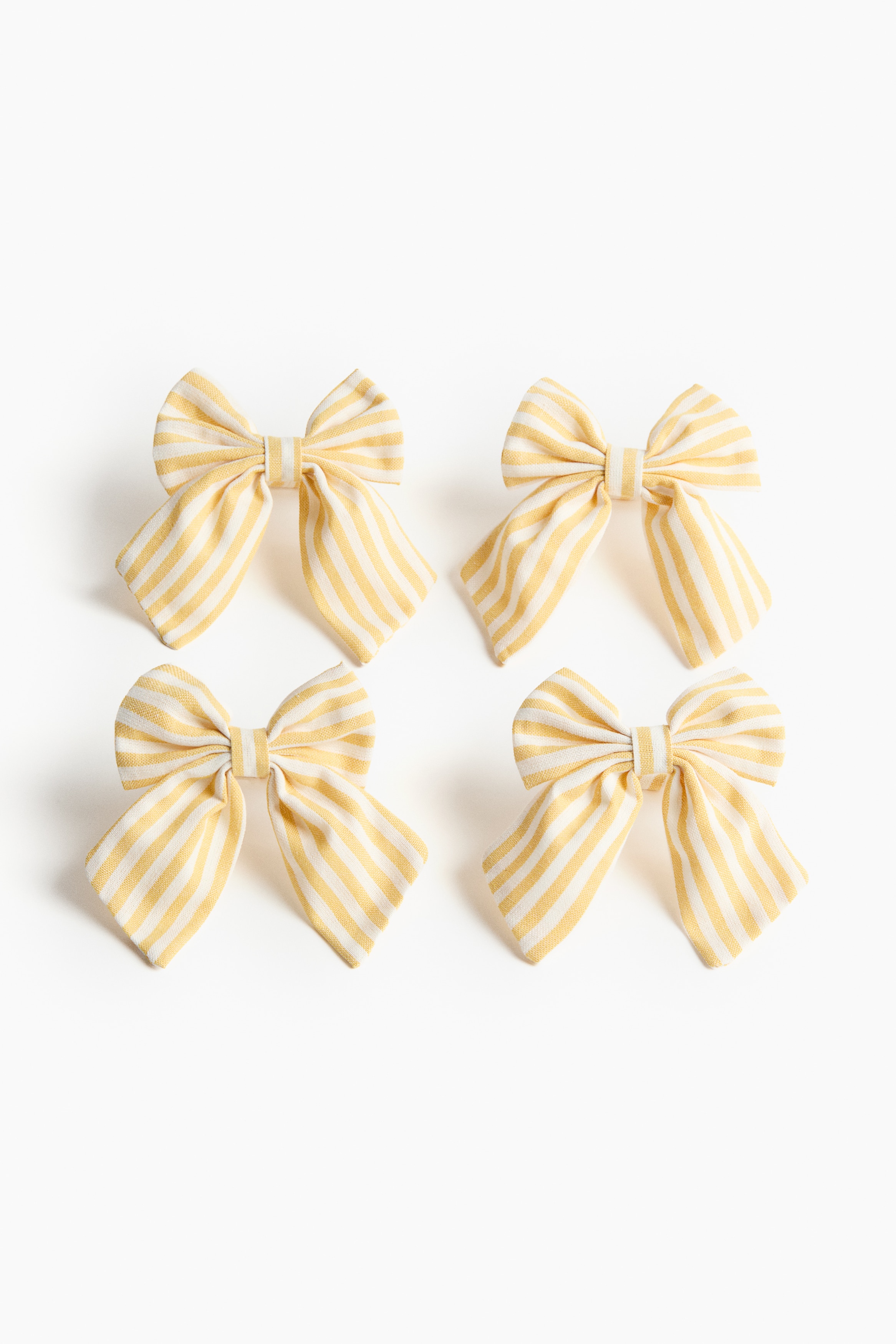 4-pack bow napkin rings - White/Yellow striped/Light pink/Brown/Linen blend/Light beige/Linen blend/Yellow/Linen blend