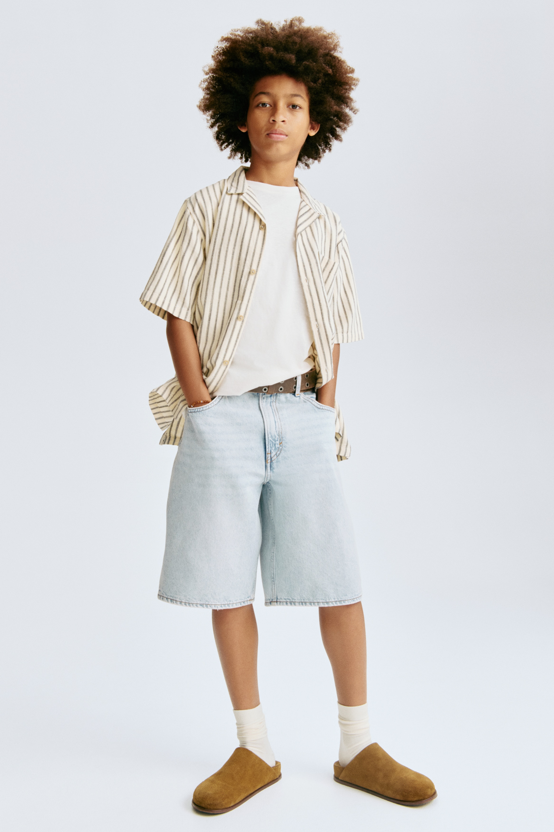 バギーフィット デニムショートパンツ - デニムブルー - Kids | H&M JP