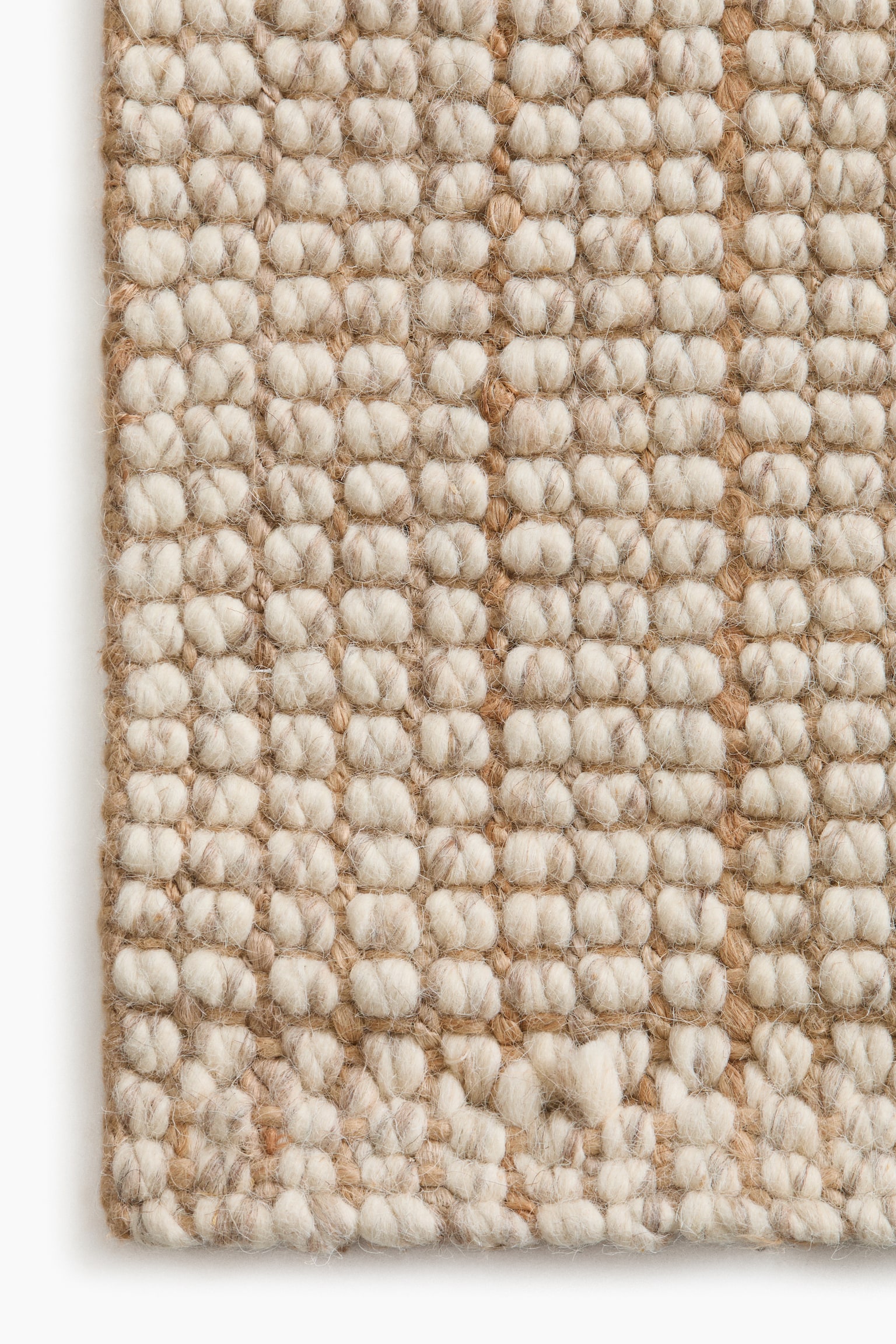 Wool-blend bouclé-weave runner rug - Beige - 2