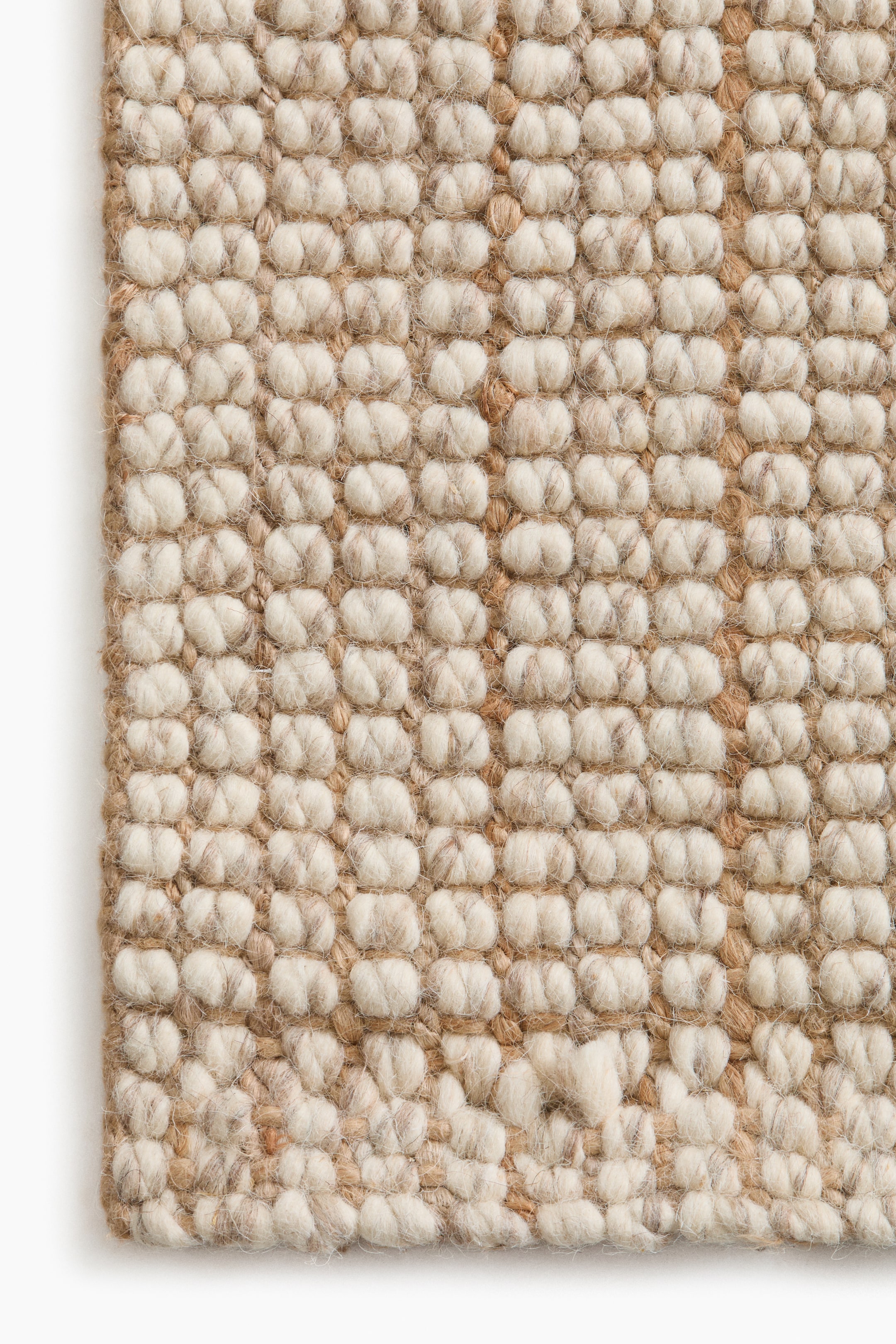 Tapis long en tissu bouclette de laine mélangée