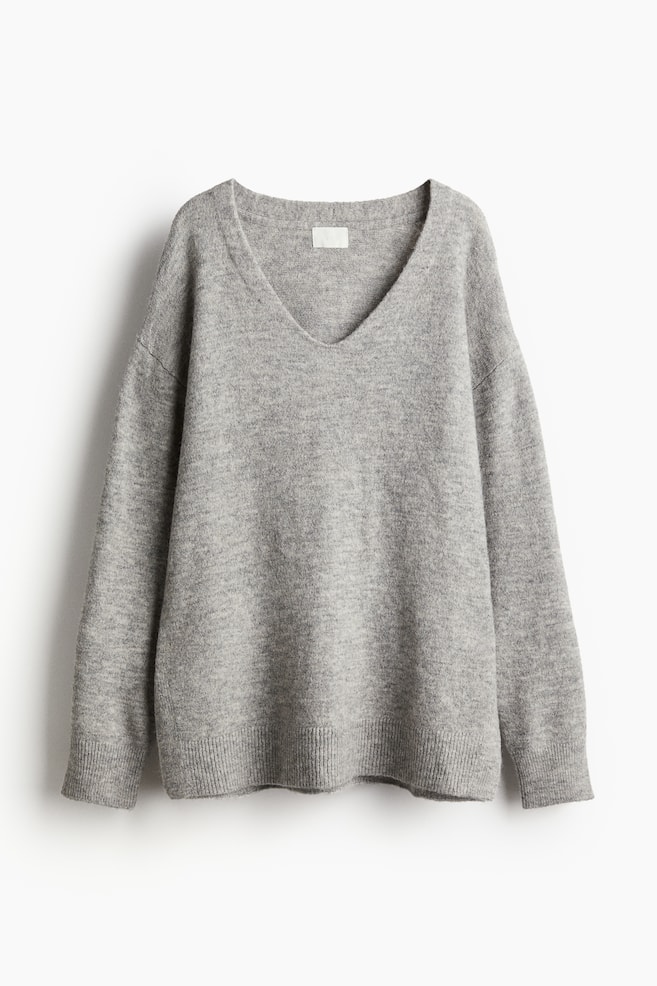 Oversized jumper - Grey marl/Cream/Striped/Black/Striped/White/Black - 1