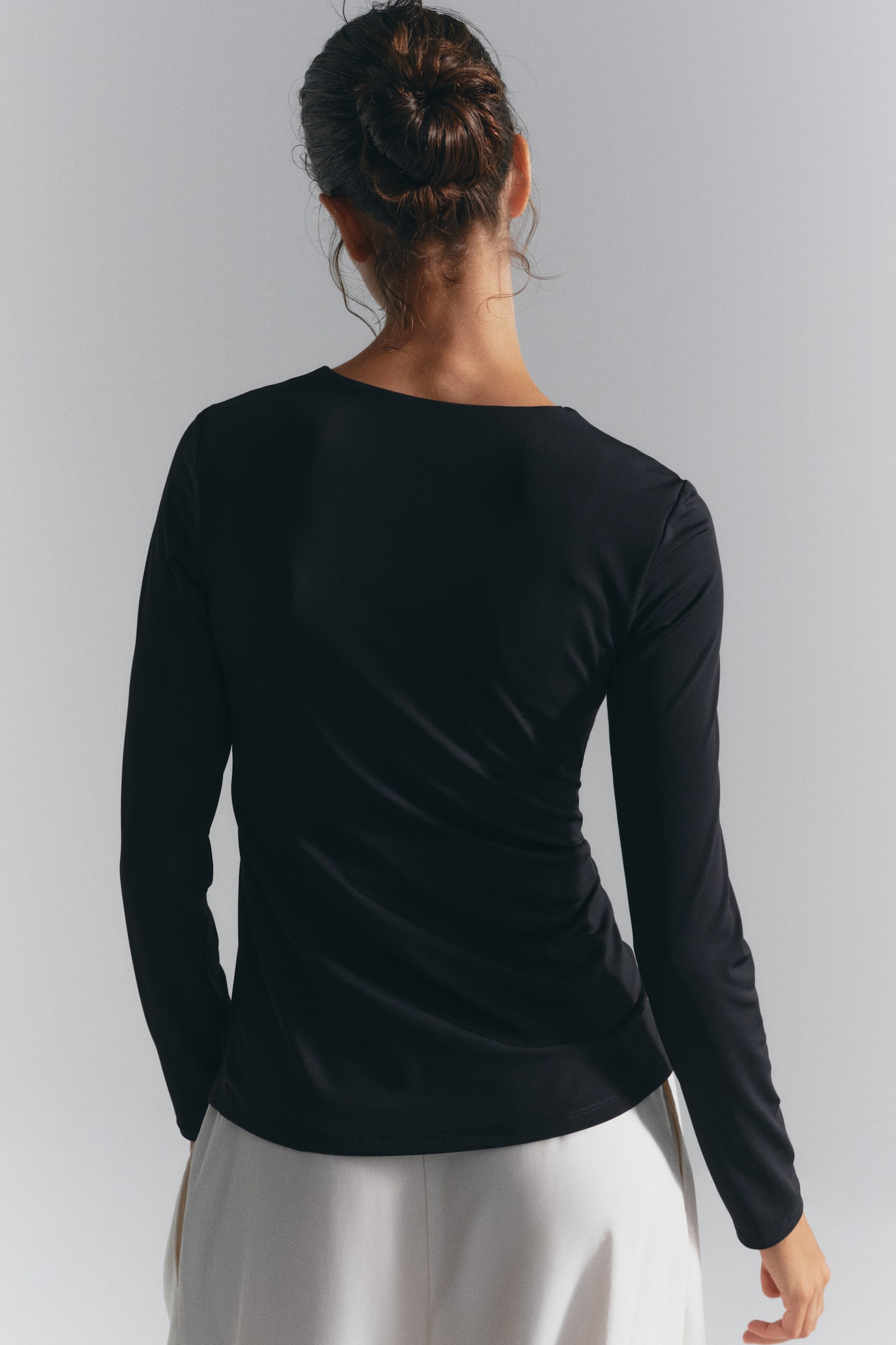 Женский топ H&M Mama Metal-Detail Jersey, цвет: Чёрный — фото 4
