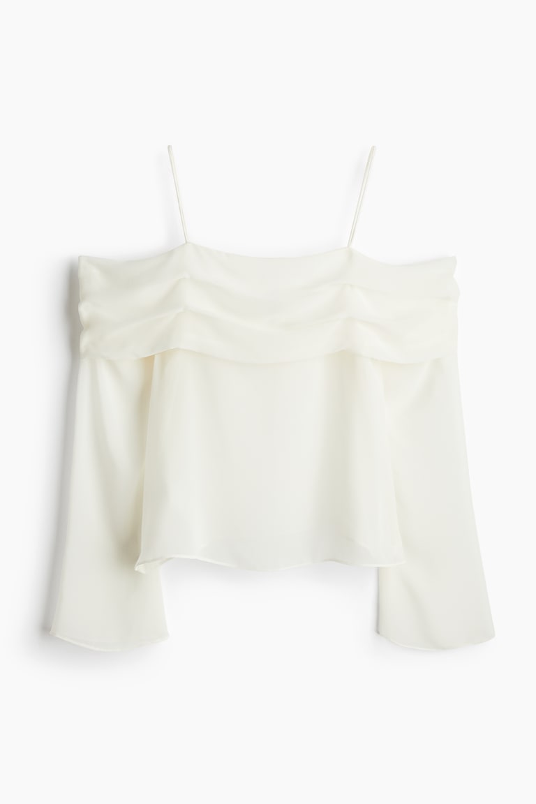 Bluza od šifona sa otkrivenim ramenima