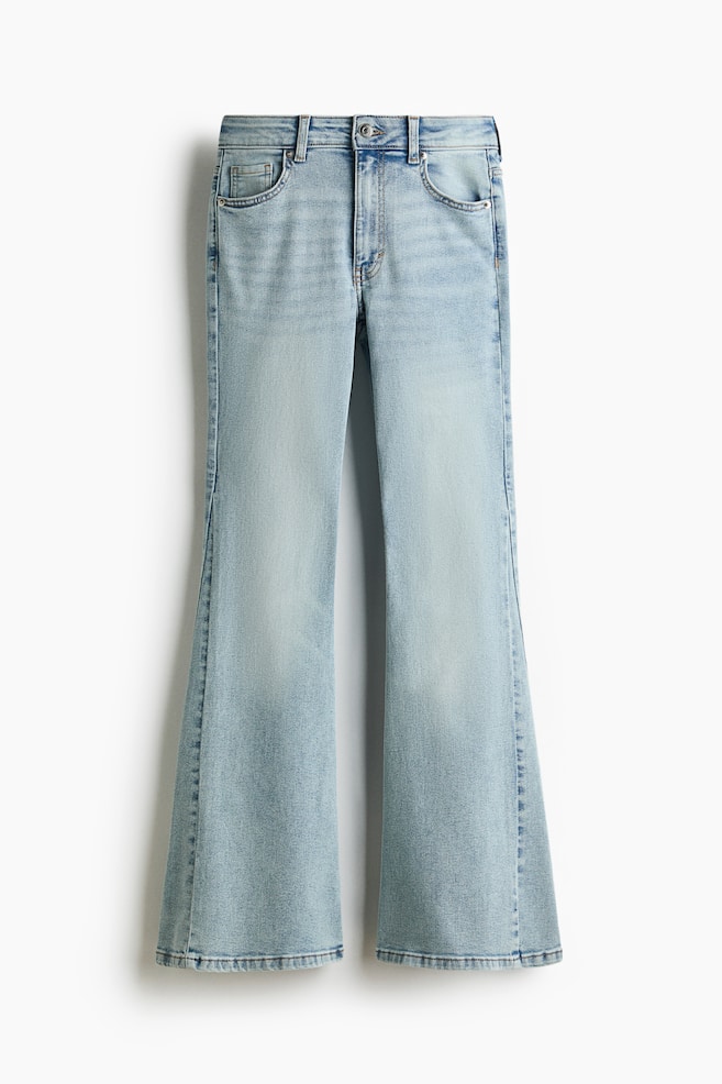 Flared High Jeans - Helles Denimblau/Dunkles Denimblau/Denimblau - 1