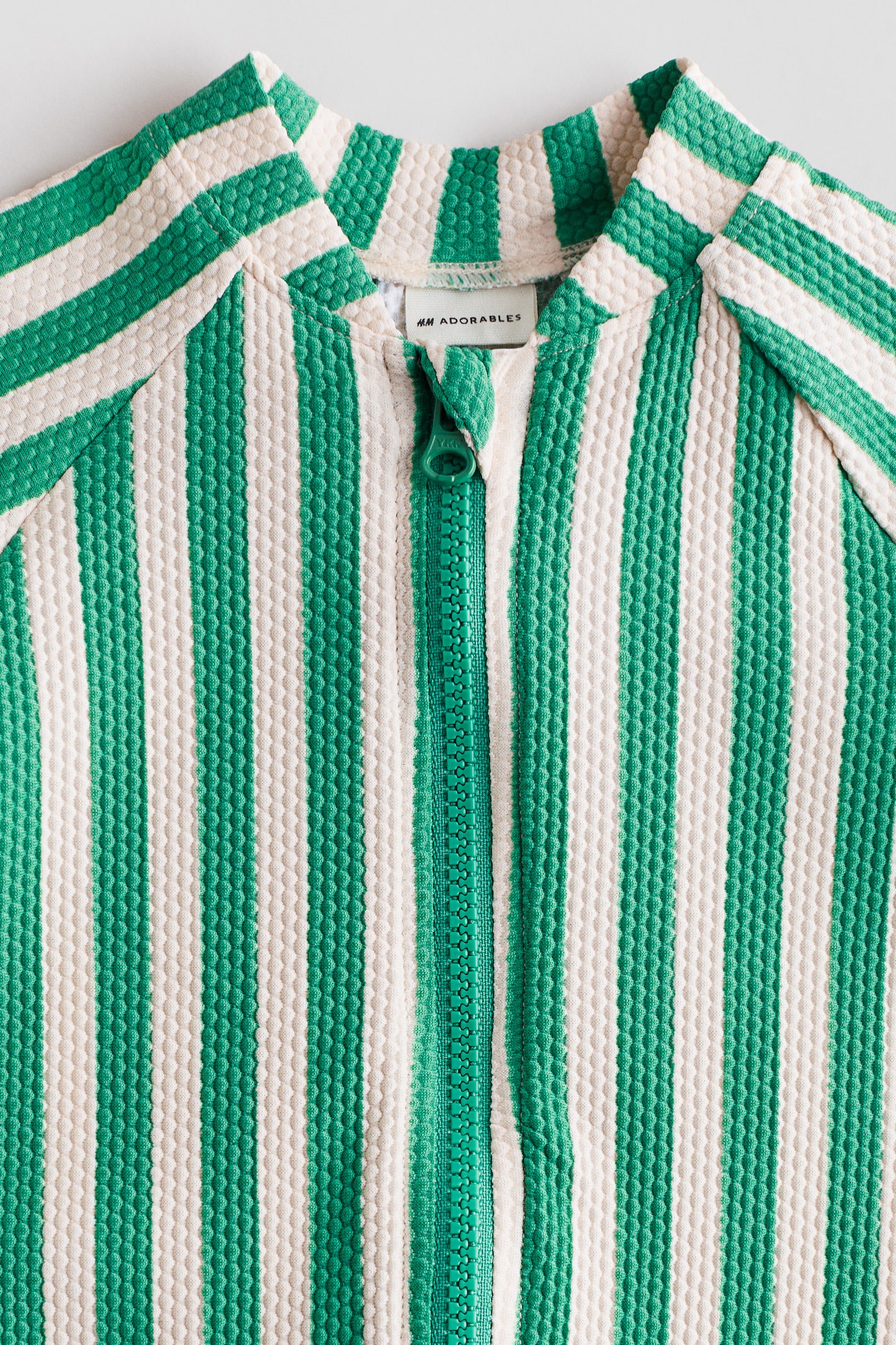 Costum de baie UPF 50 - Verde-aprins/dungi albe/Albastru-deschis/bărci - 2