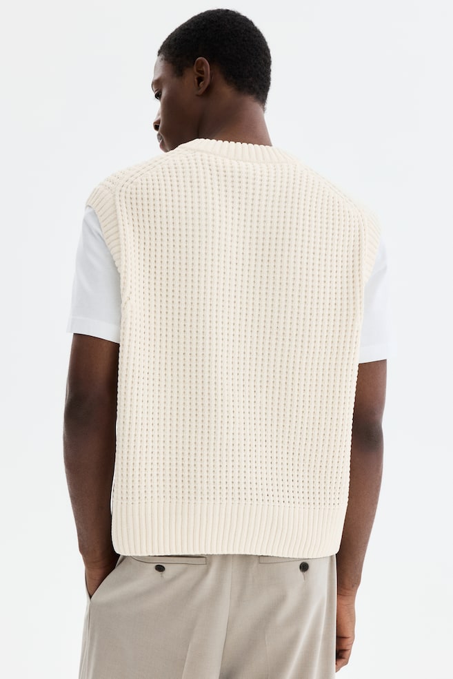 Regular-Fit Sweater Vest - White/Dark brown - 3