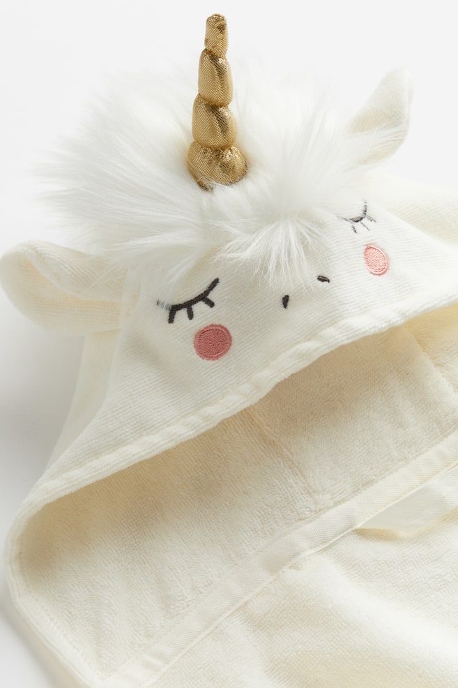 Hooded bath towel - White/Unicorn/Dark beige/Bear/Light pink/Rabbit/Natural white/Rabbit - 2