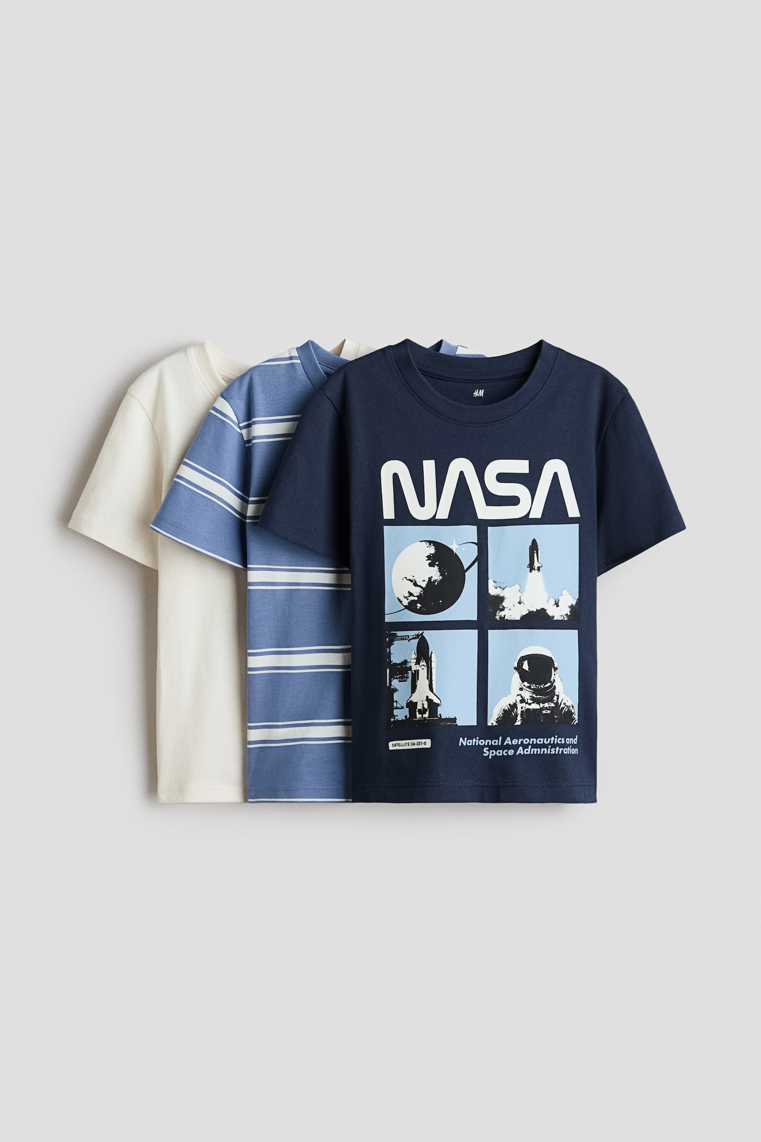 Lot de 3 T-shirts imprimés - Blue/NASA/Crème/pizza/Vert kaki/Off road/Green/Everyday Fun/Turquoise/Dinoriffic/Bleu/tracteurs