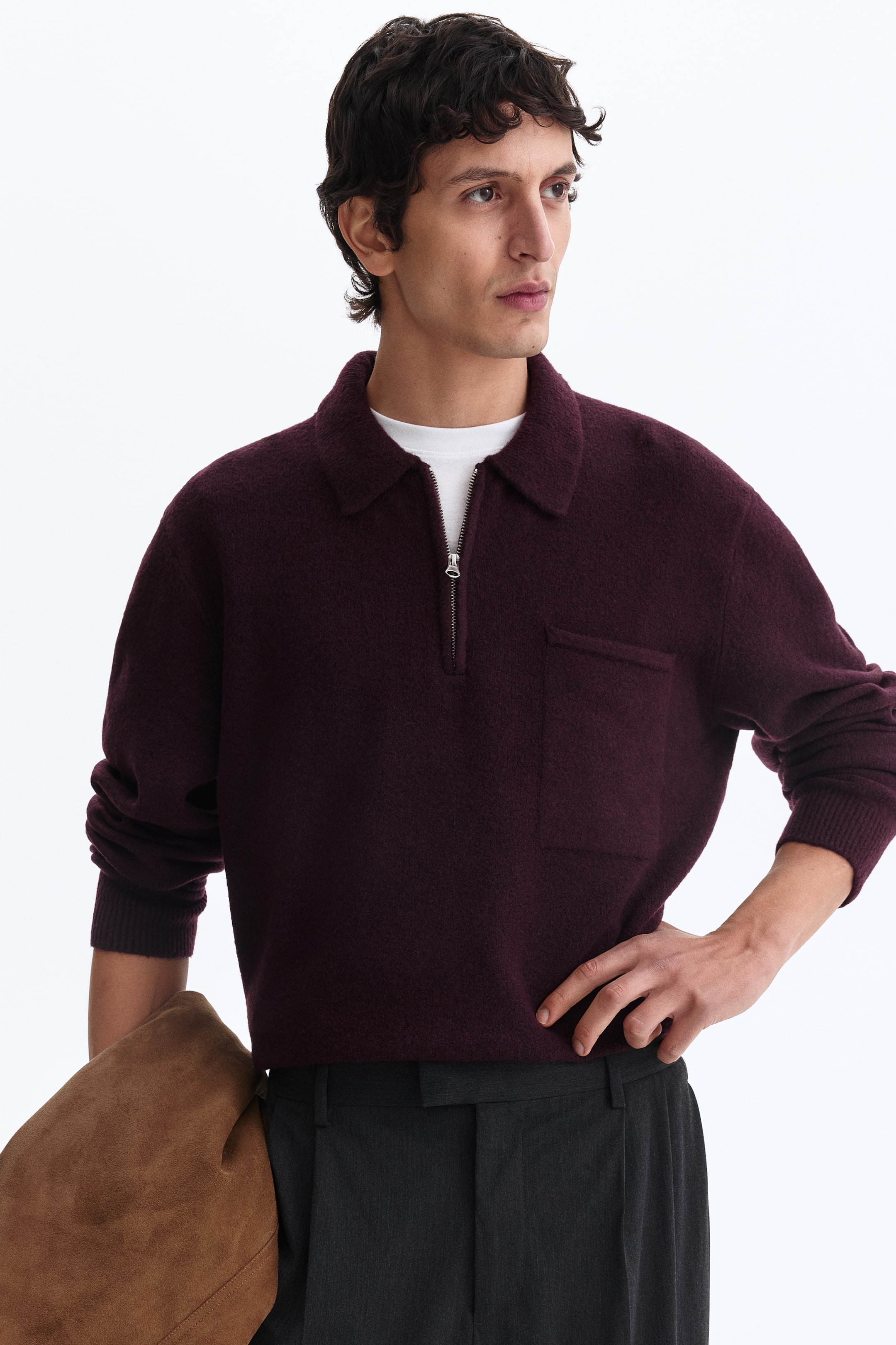 Agrandir l'image: Pull Regular Fit avec col zippé - Bordeaux - HOMME | H&M CH 1